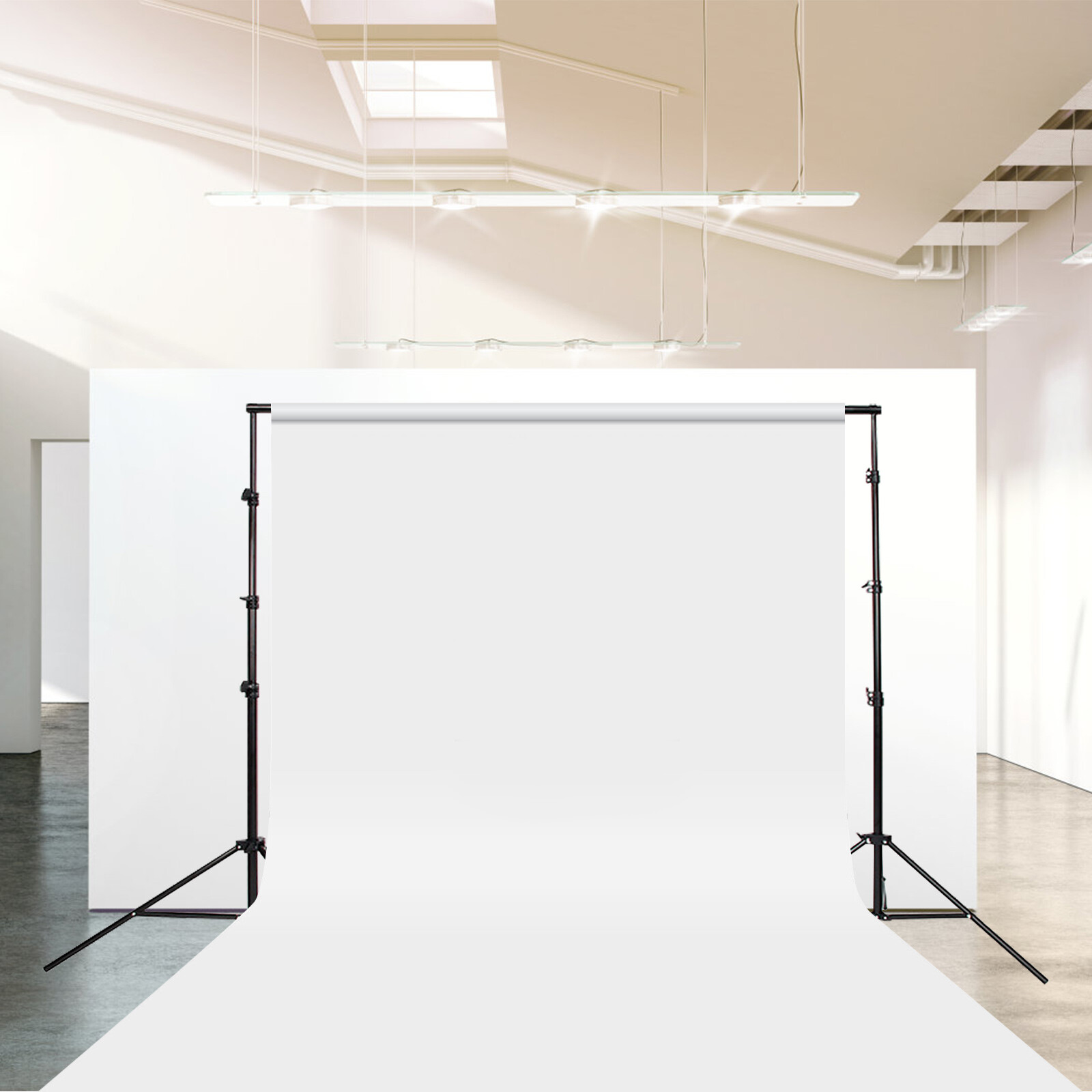 Adjustable Background Crossbar Kit Support Stand Photography Backdrop Black Kit