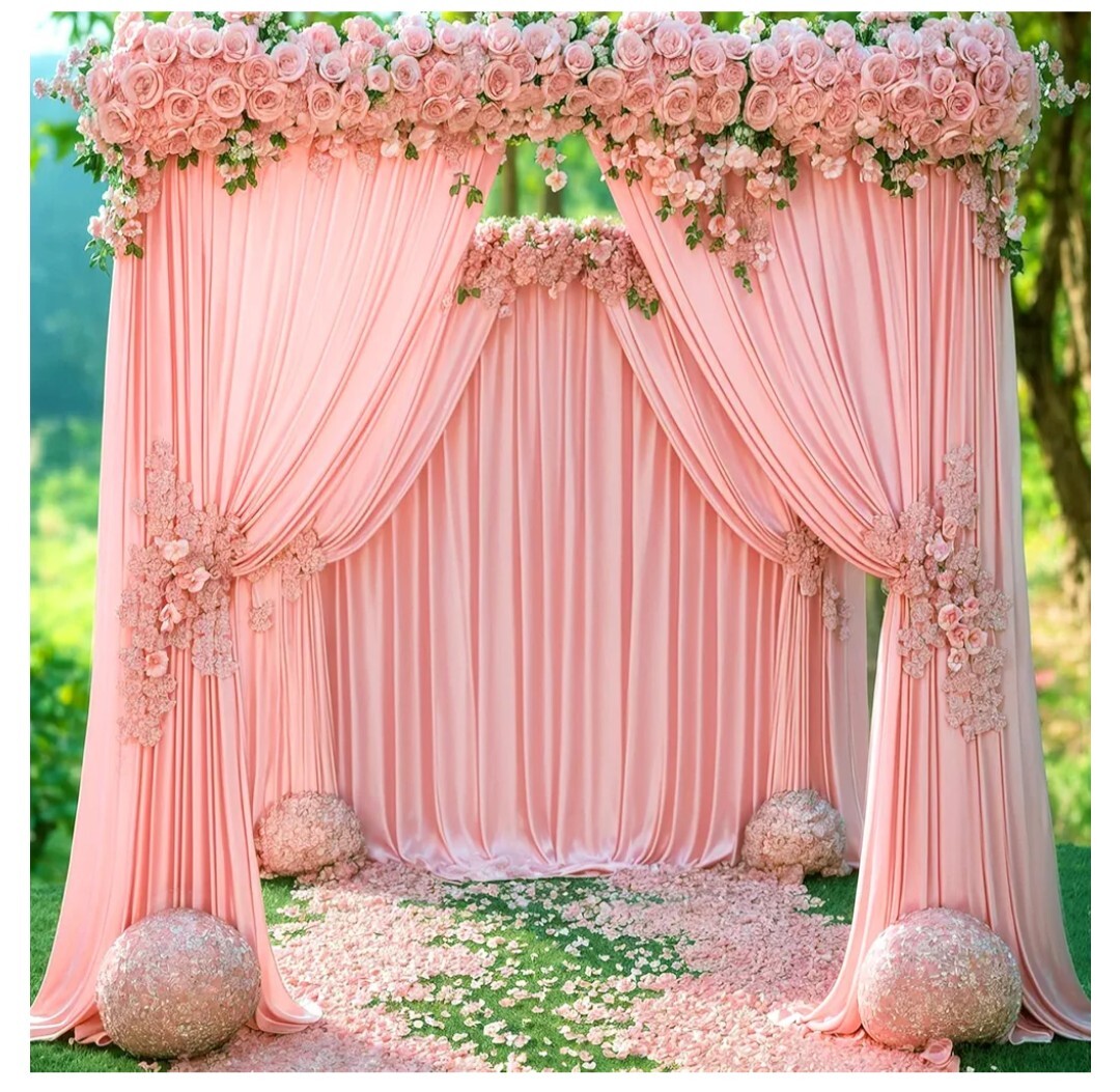 20ft x 15ft Blush Pink Wrinkle Free Backdrop Curtains Wedding Party Backdrop B22