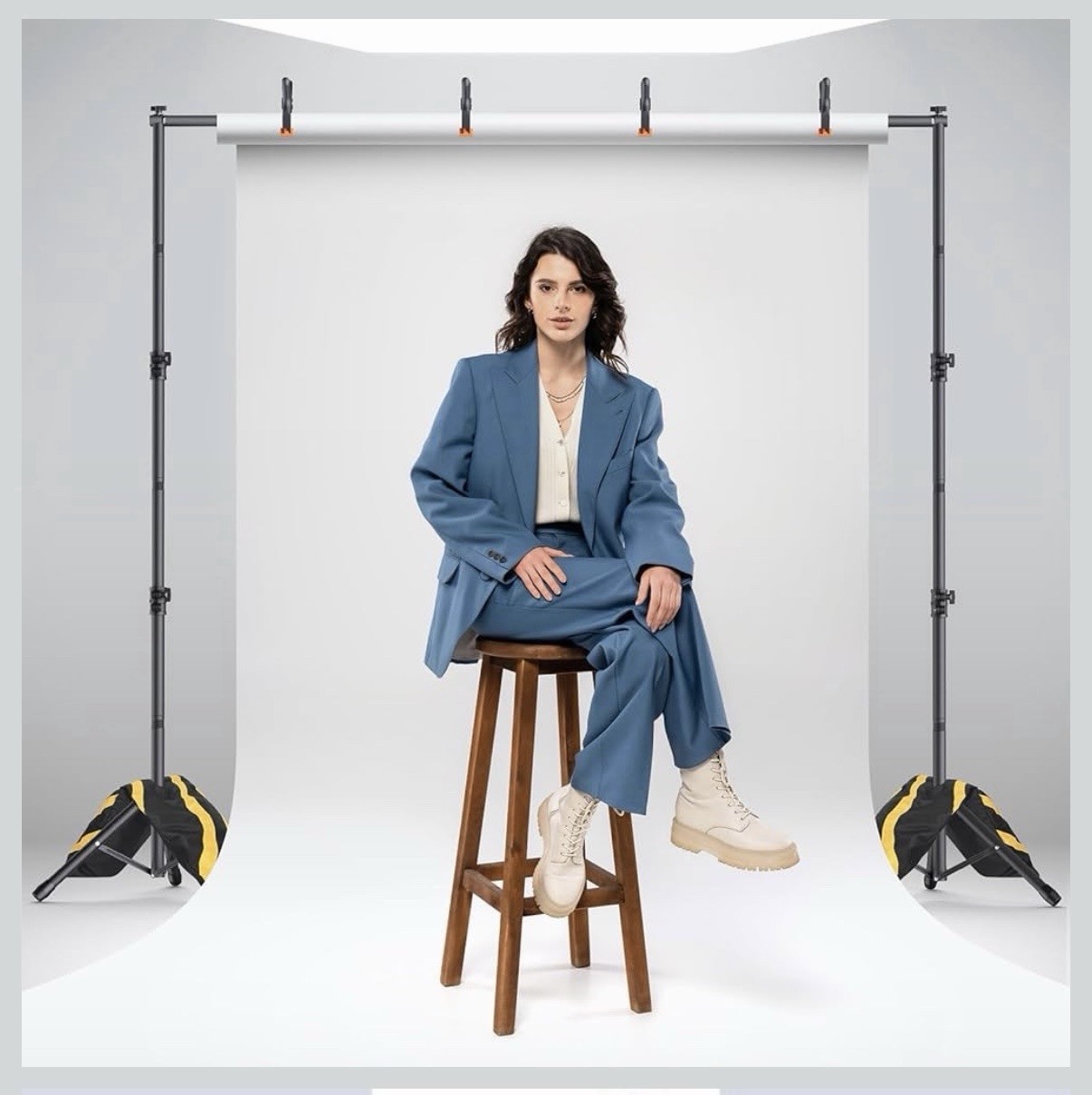 Backdrop Stand Kit, 6 Widths, 10×7.5ft Adjustable, balloons, curtains included
