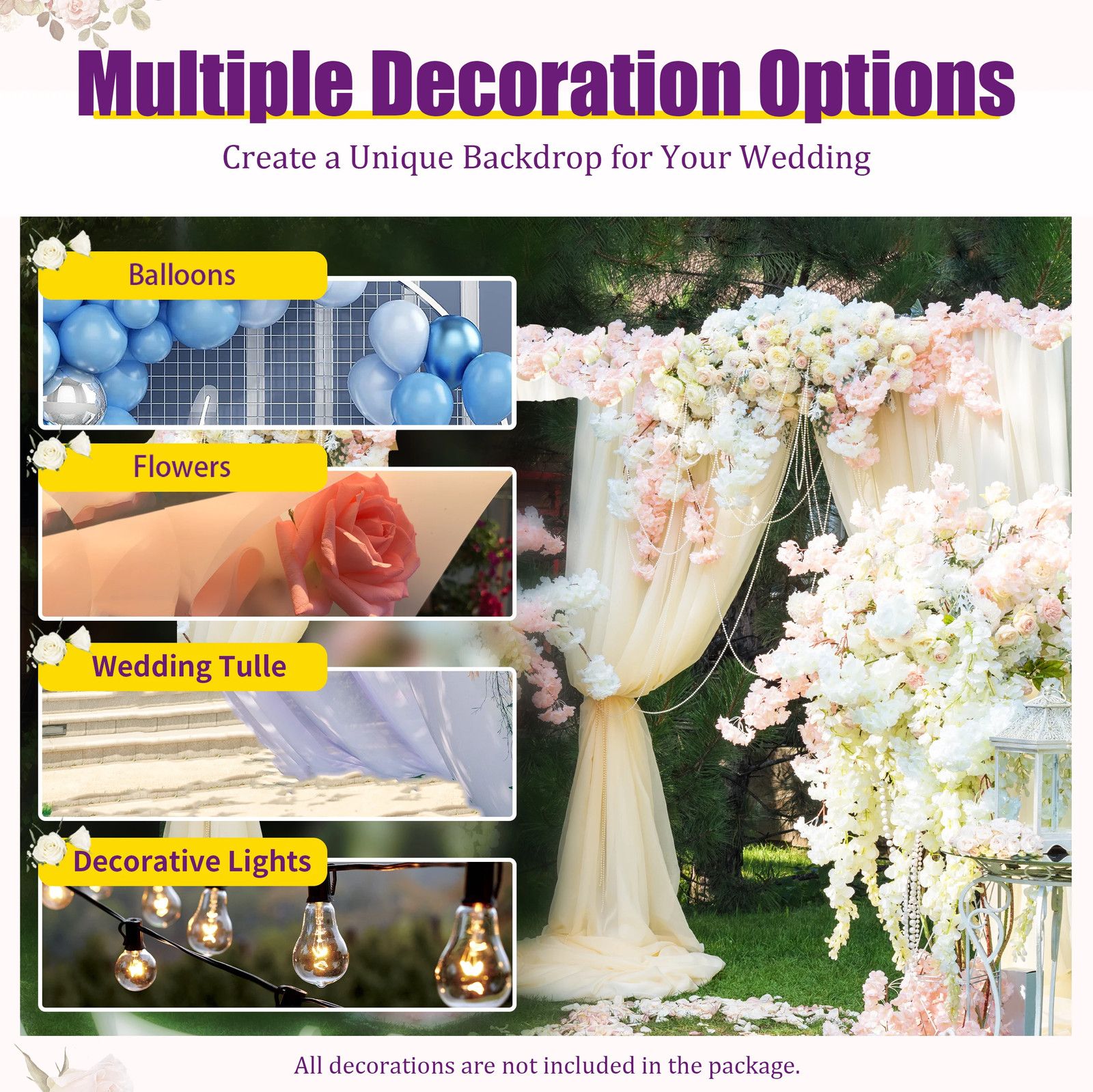 6M X 3M Wedding Backdrop Stage Stand 10x20ft Heavy Duty Square Metal Arch Frame