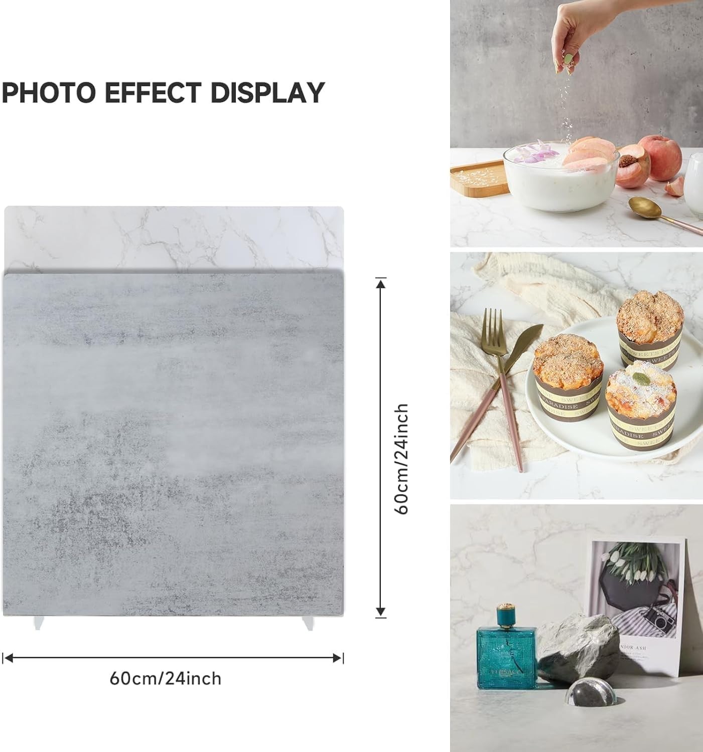 Professional 24×24 PVC Photo Backdrop Boards Set for Food & Product Photography