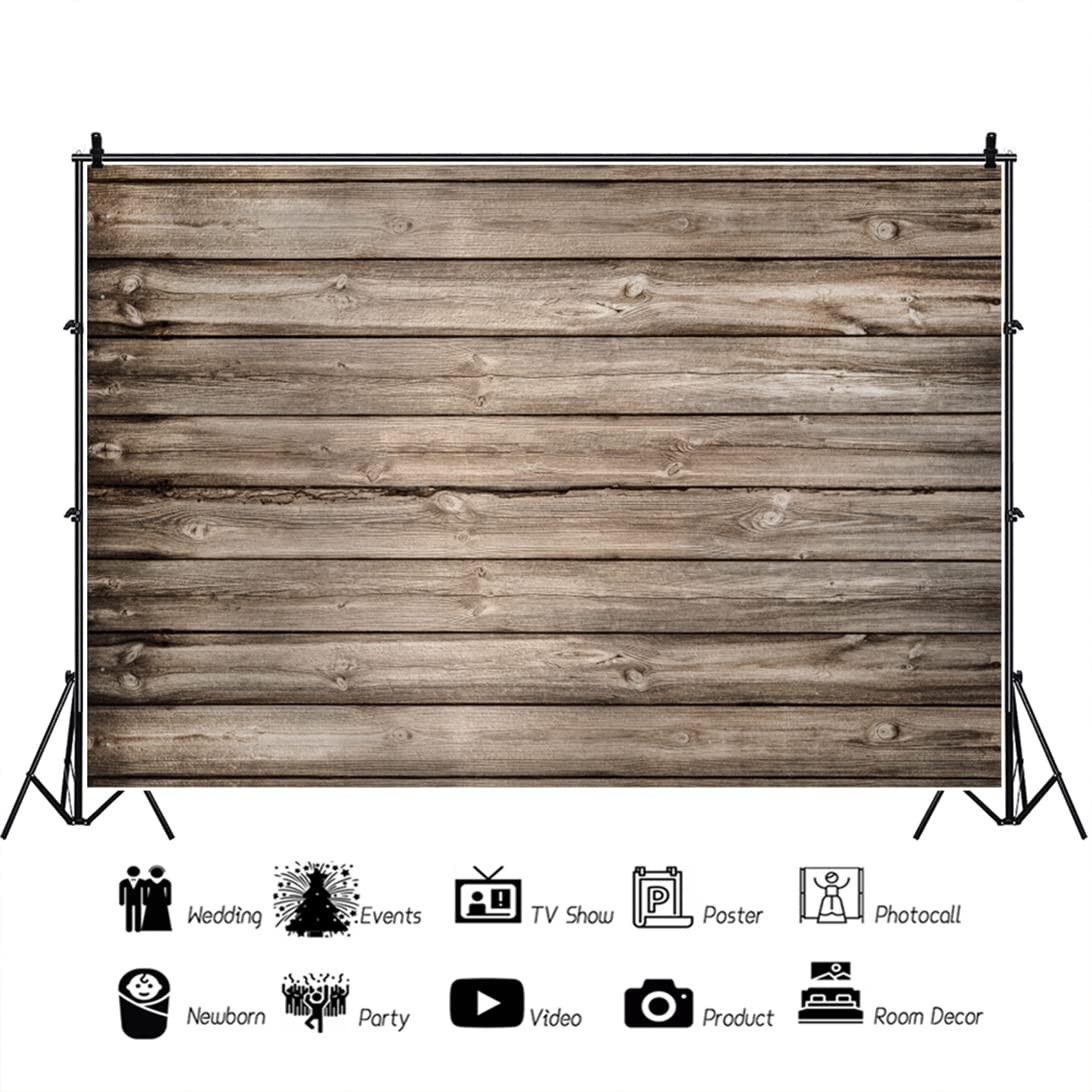 Rustic Wood Backdrop For Party Wooden Birthday Photography Background 10x8ft