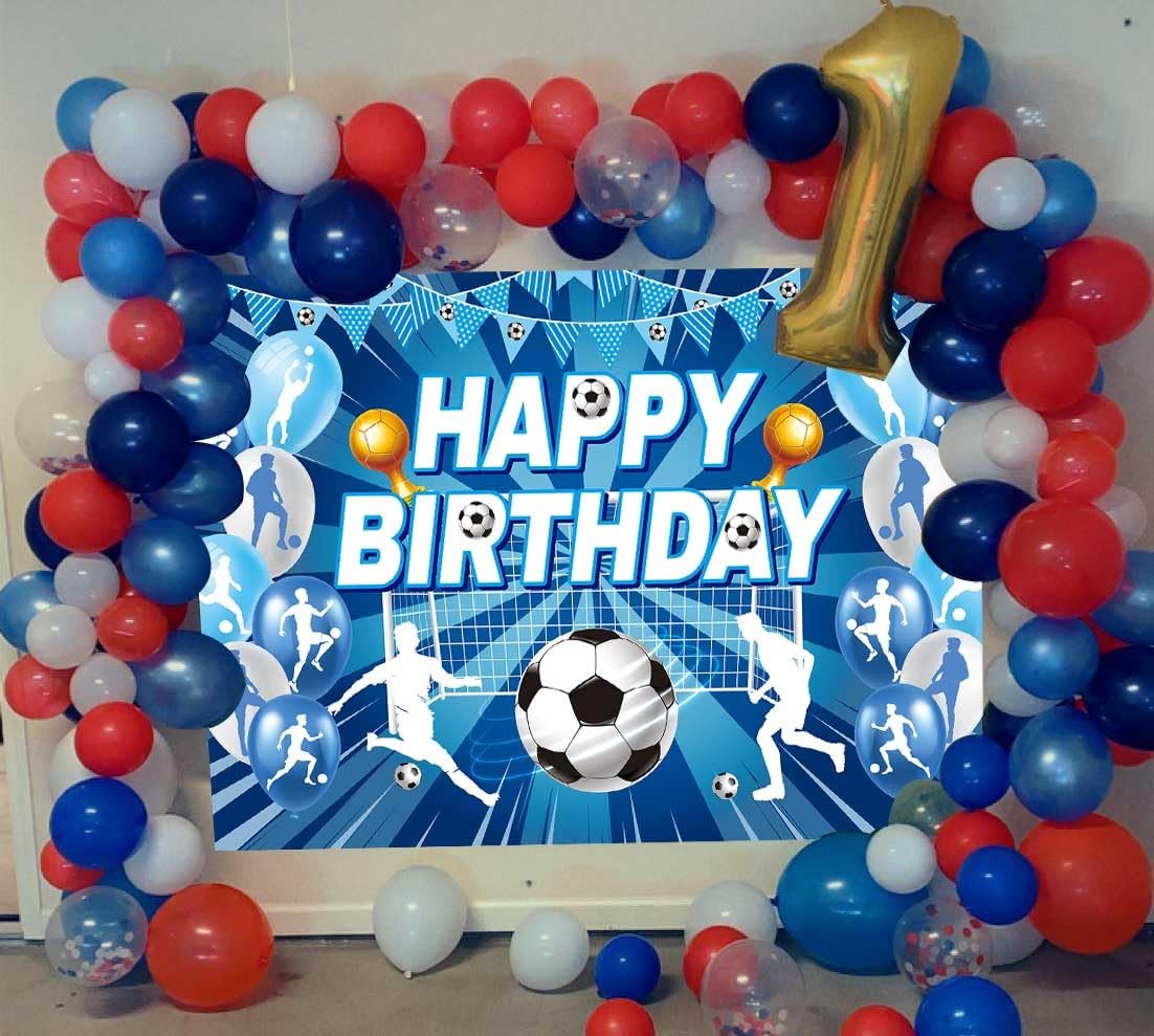 Soccer Birthday Backdrop Blue Soccer Happy Birthday Photography Bckdground Sp…