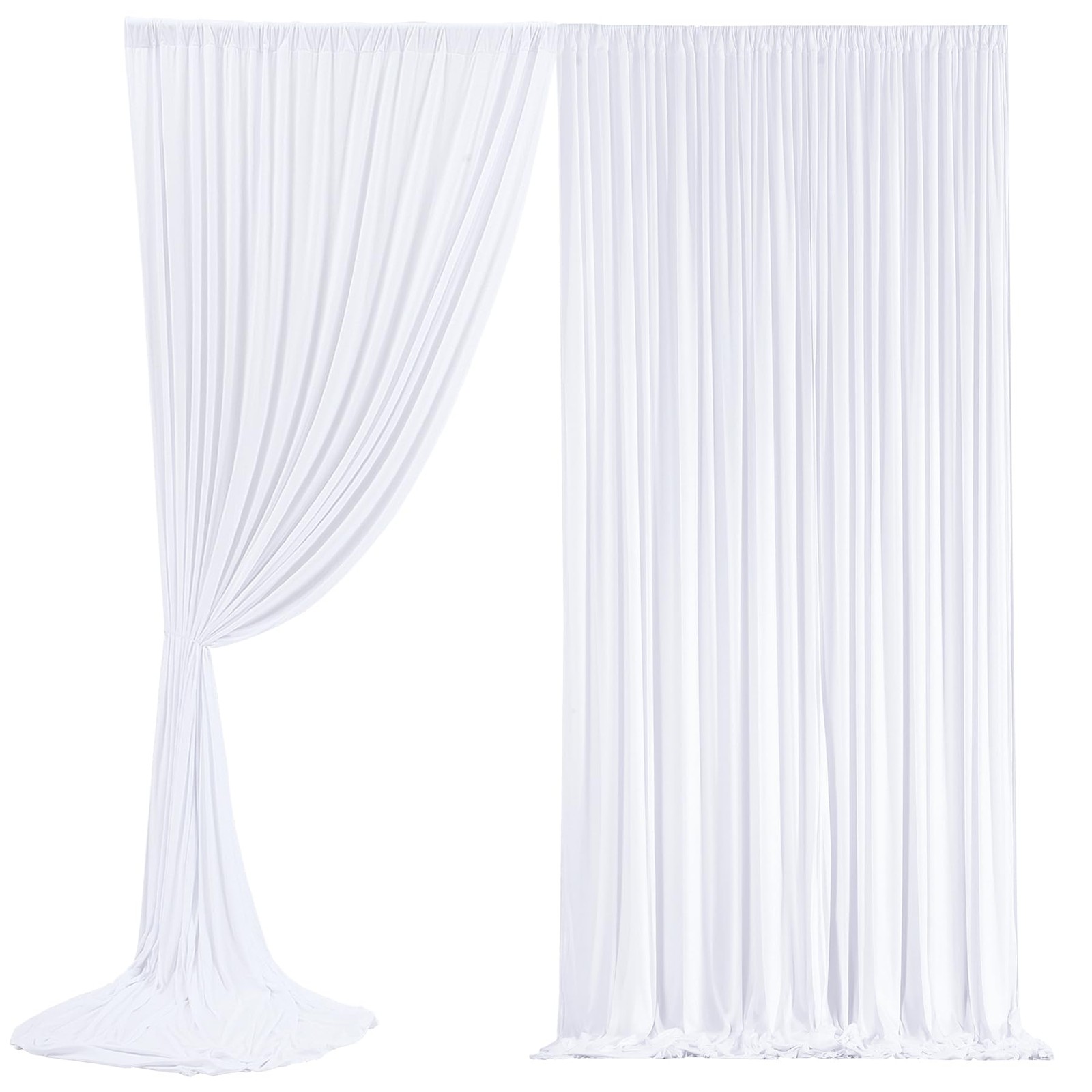 10x12ft White Backdrop Curtains Wrinkle Free Fabric Drapes Wedding Photo Decor