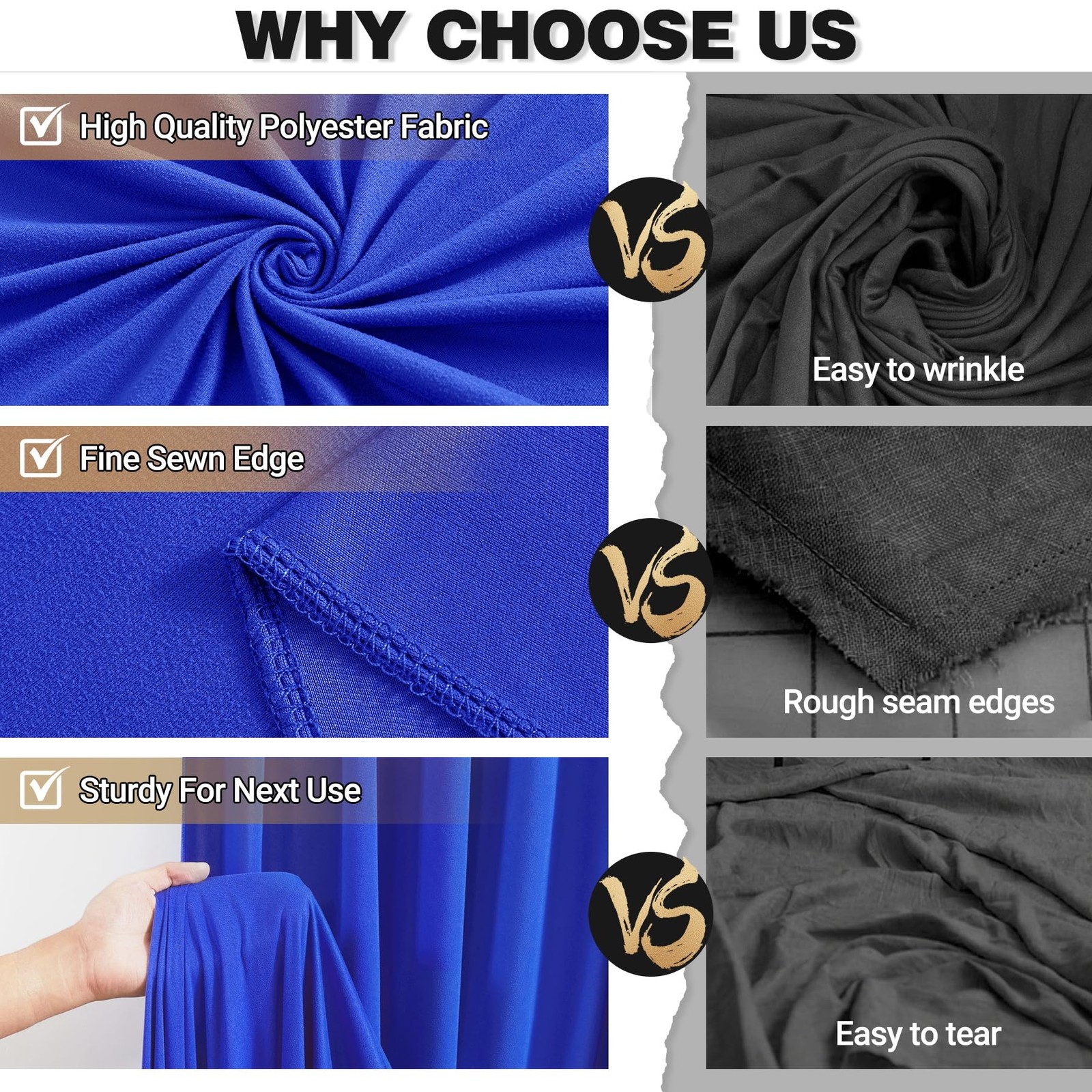 10x10ft Royal Blue Backdrop Curtain Panels Wrinkle Free Polyester Photo