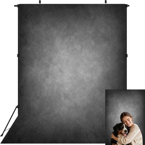 Dark Grey Abstract Backdrop for Photography Vintage Black Headshot 5x7ft