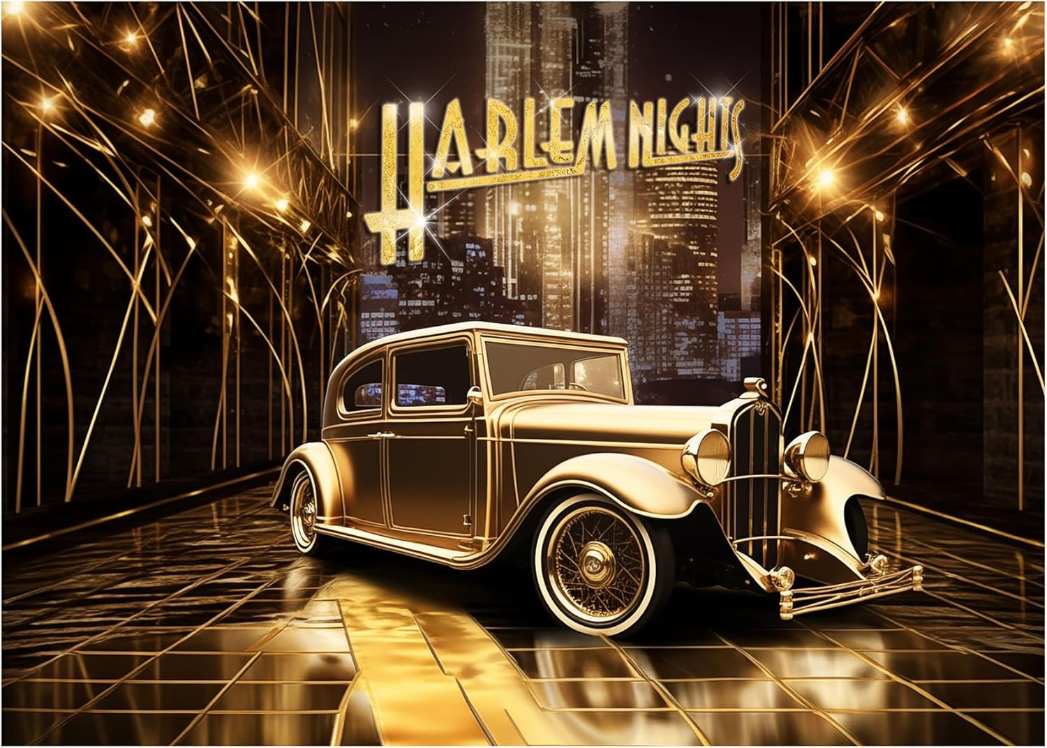 Harlem Nights Backdrop Photography Background 7X5Feet Studio Photo Booth Props