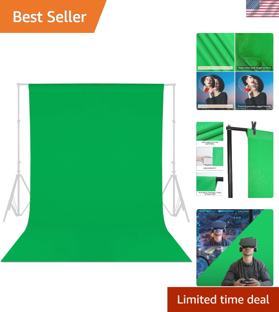 Lightweight 5x7FT Green Photography Backdrop – Easy Setup for All Occasions