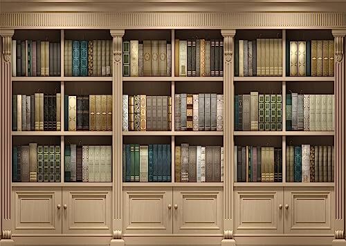 BELECO 5x3ft Fabric Vintage Wooden Bookshelf Backdrop Library 5x3FT A14630