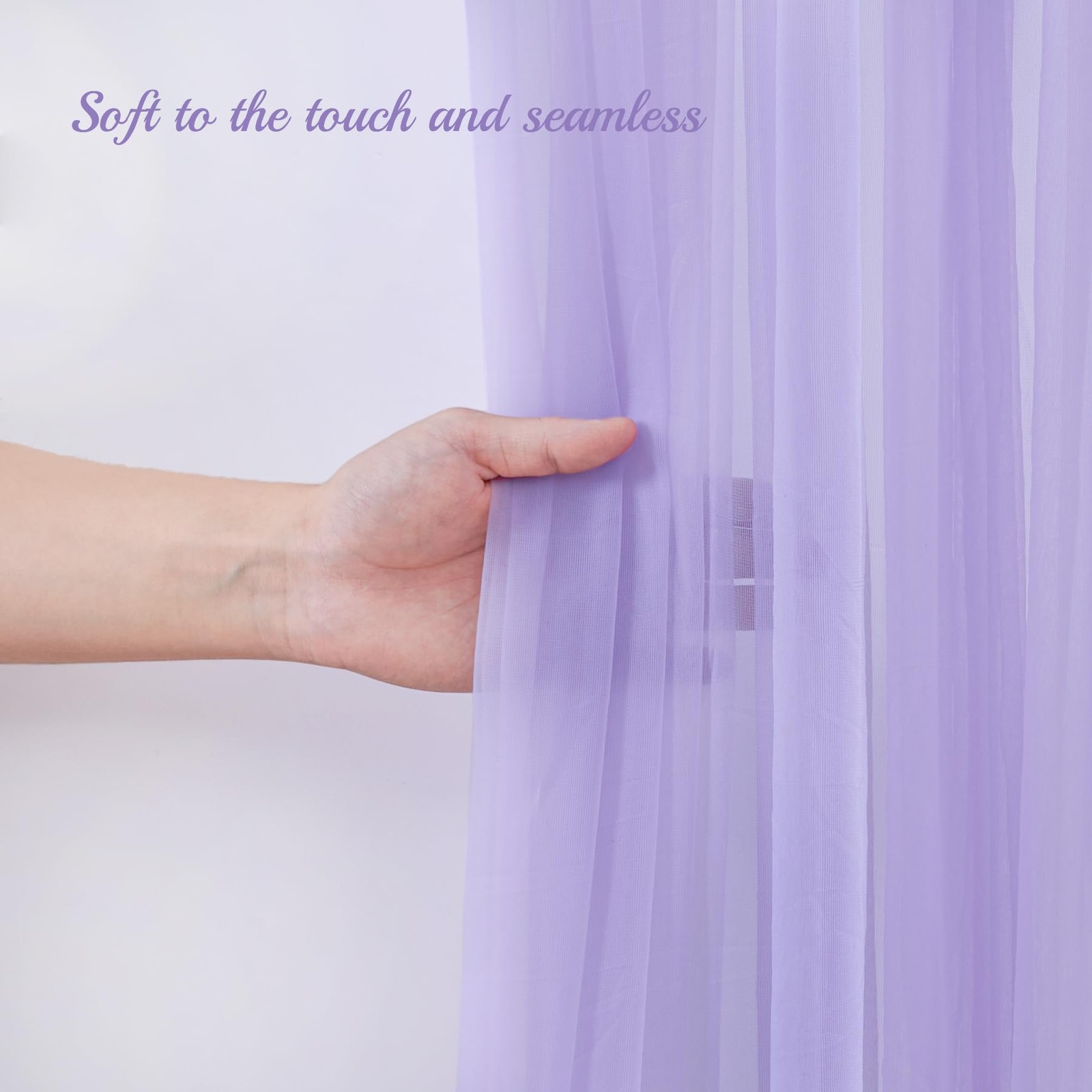20×10ft Purple Tulle Backdrop Curtain with Lights String for Parties, Sheer P…