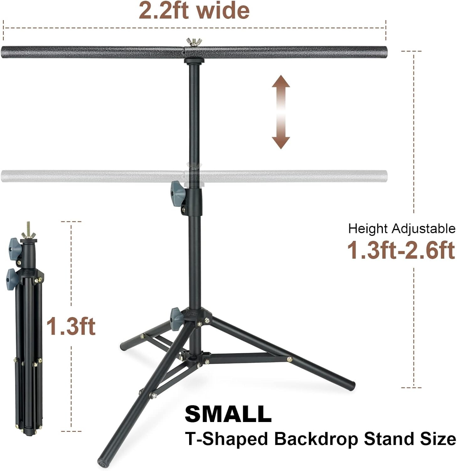 LINCO TableTop 2.2×2.6ft T Shape Photography Backdrop Background Support Stand