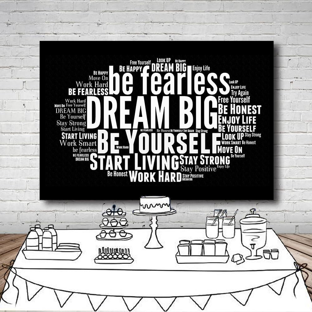 7X5 FT Inspirational Backdrop Positive Words Sayings Success Be Yourself Dream M