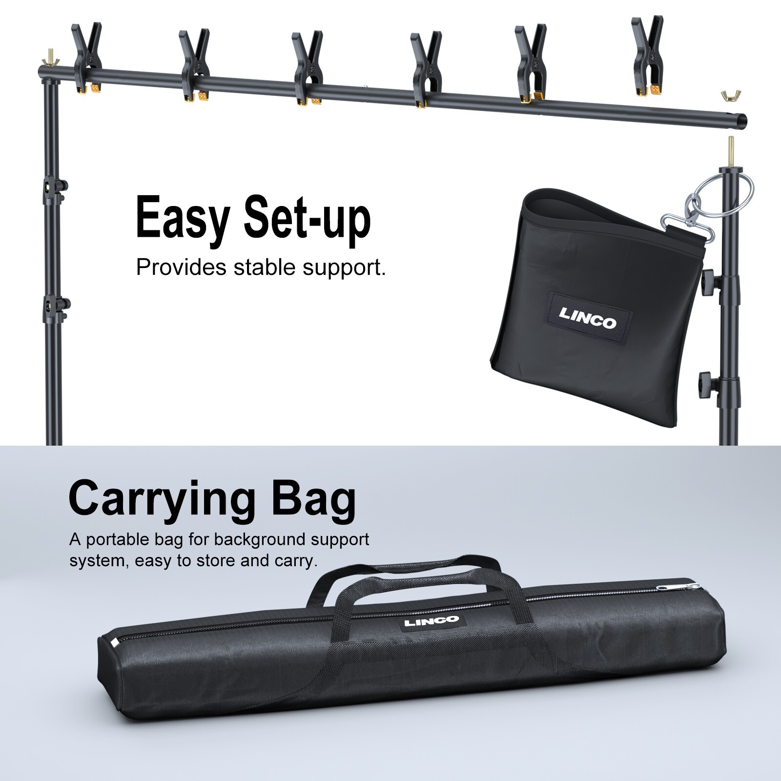 LINCO Backdrop Stand for Parties Kit 10×7 ft Studio Background Support System