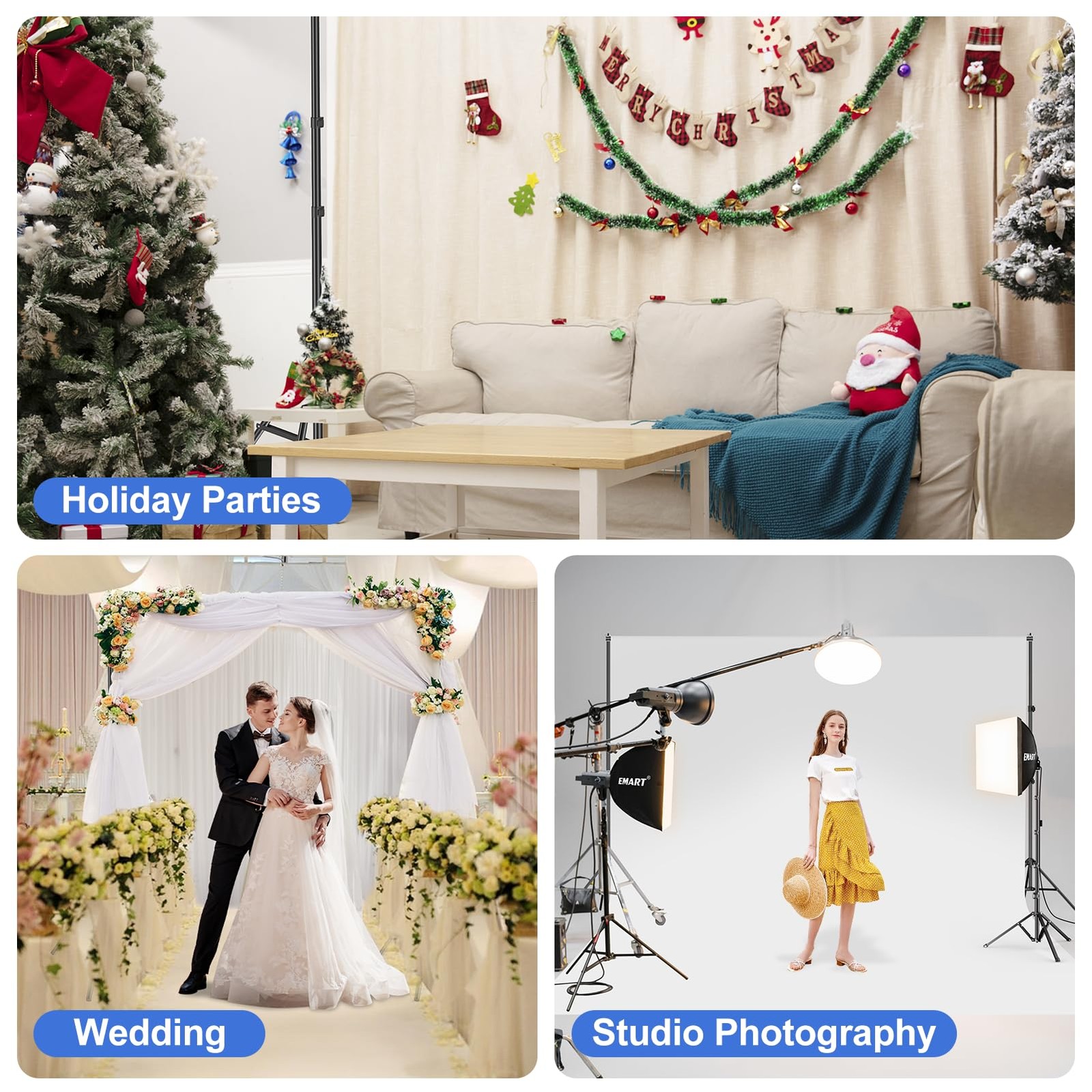 Backdrop Stand 10x7ft(WxH) Photo Studio Adjustable Background Stand Support k…