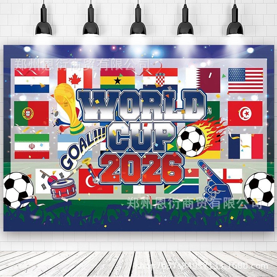 2026 FIFA World Cup Sports Background Cloth Banner Football Match Party Decorate