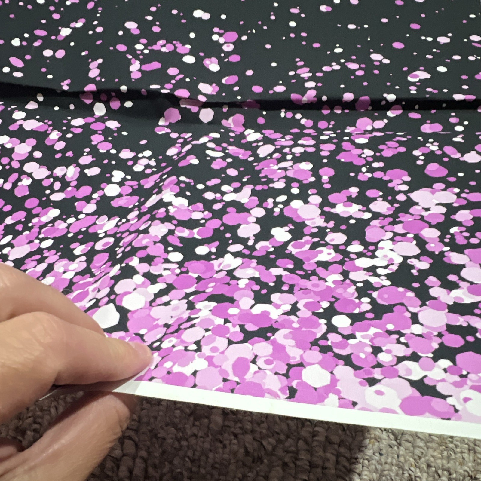 LoveInM Happy 40th Birthday Backdrop 7×5 ft Matte Vinyl Glitter Black Purple