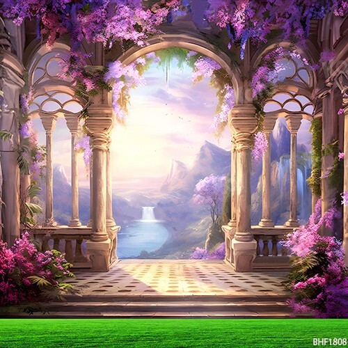 10’x10′ Computer-painted Balcony Spring Scenic Photo Background Backdrop BHF1808