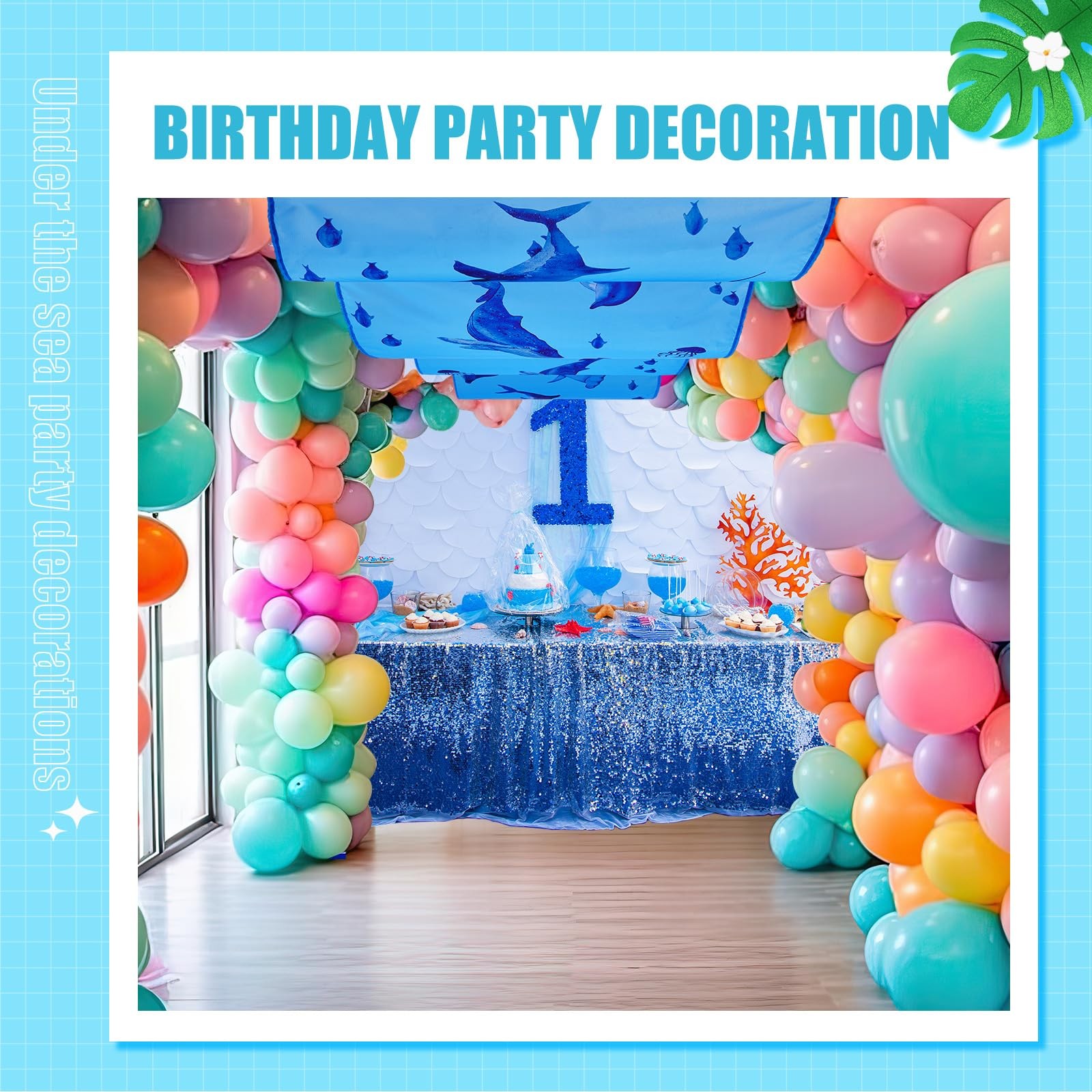 32 Inch x 16 ft Under The Ocean Classroom Decorations Shark Whale Ceiling Dec…