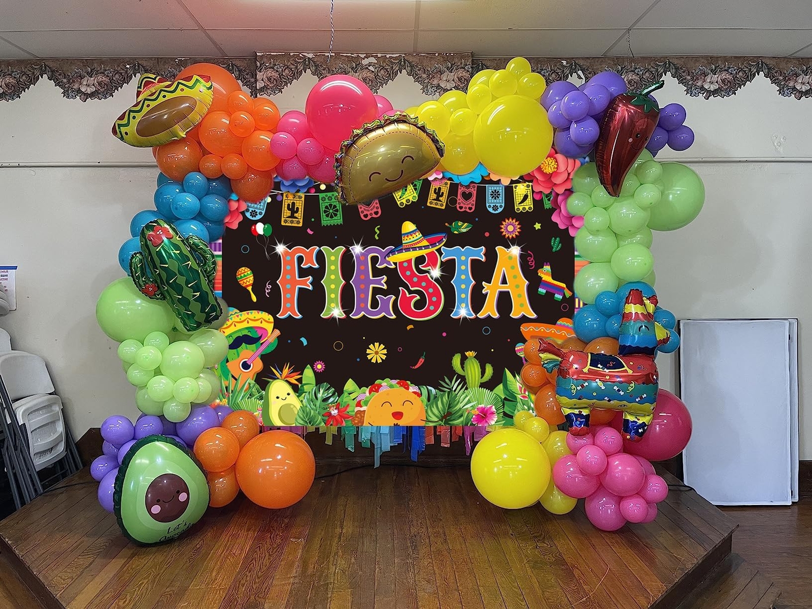 7x5FT Mexican Fiesta Backdrop Paper Flowers Background for Birthday Photo Prop