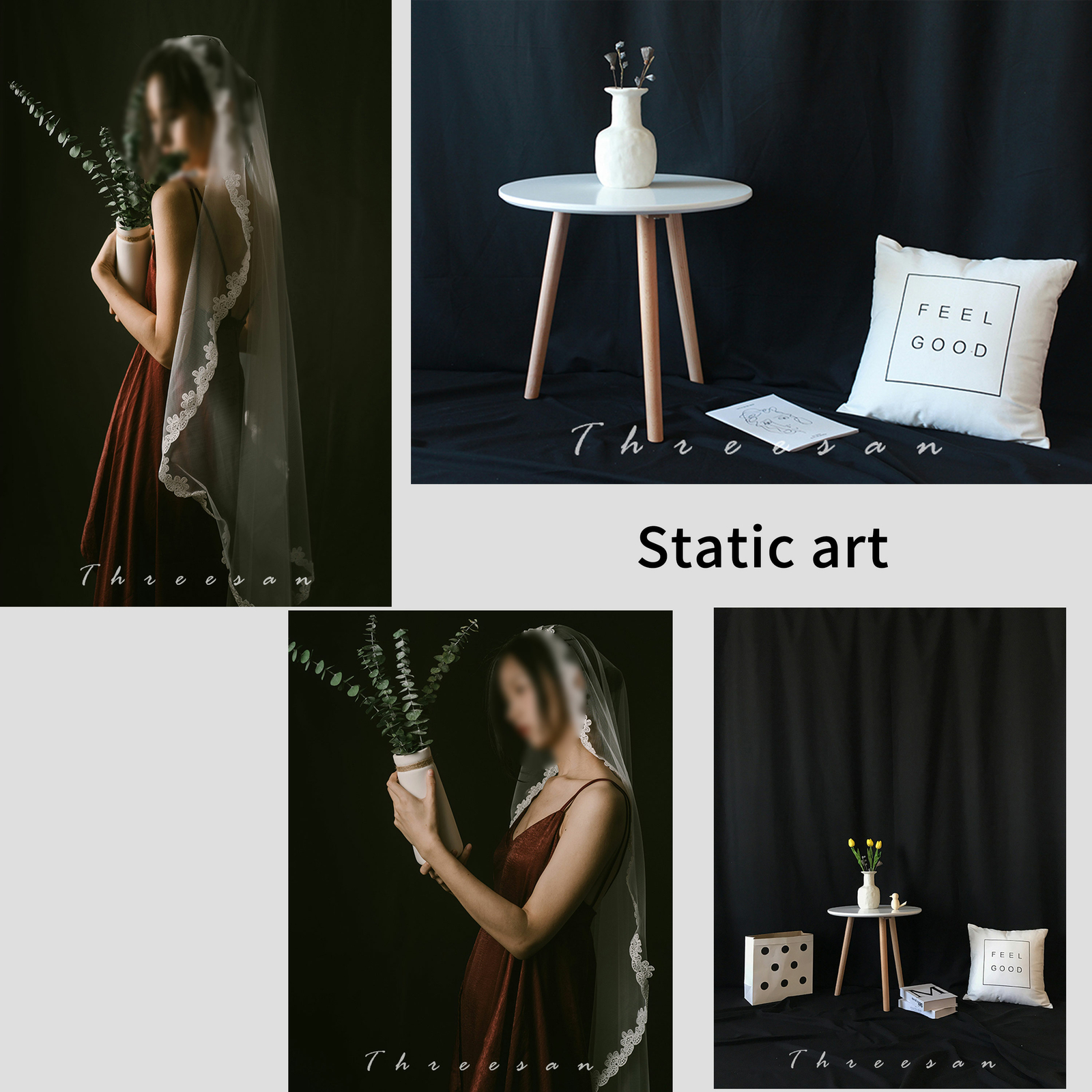 Black Screen Pure Muslin Backdrop Background for Photo Studio 6.56ft 10ft 20ft