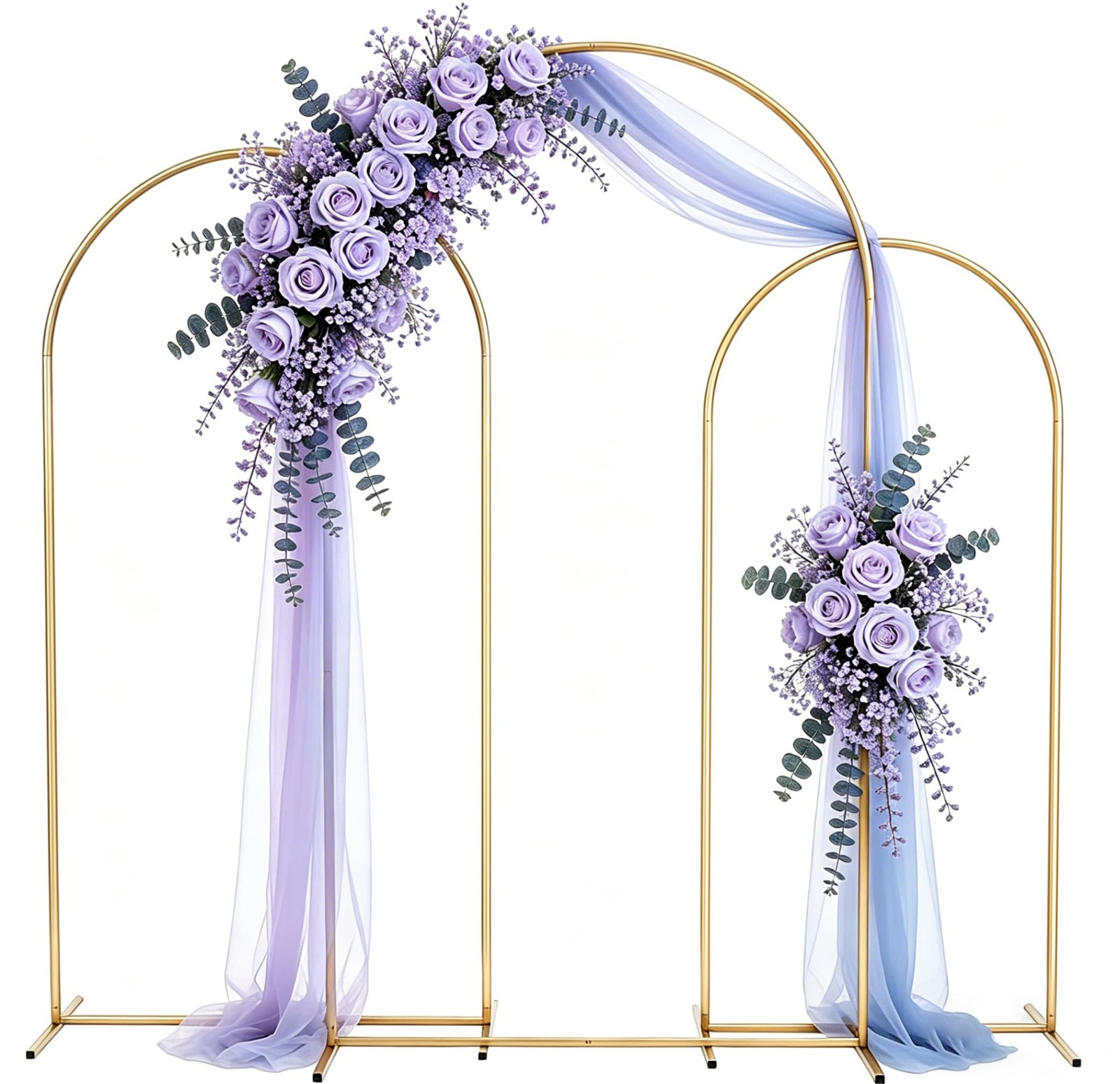 Metal Arch Backdrop Stand 7.2FT+6.6FT+6FT: Wedding Arch Frame for Ceremony Ba…