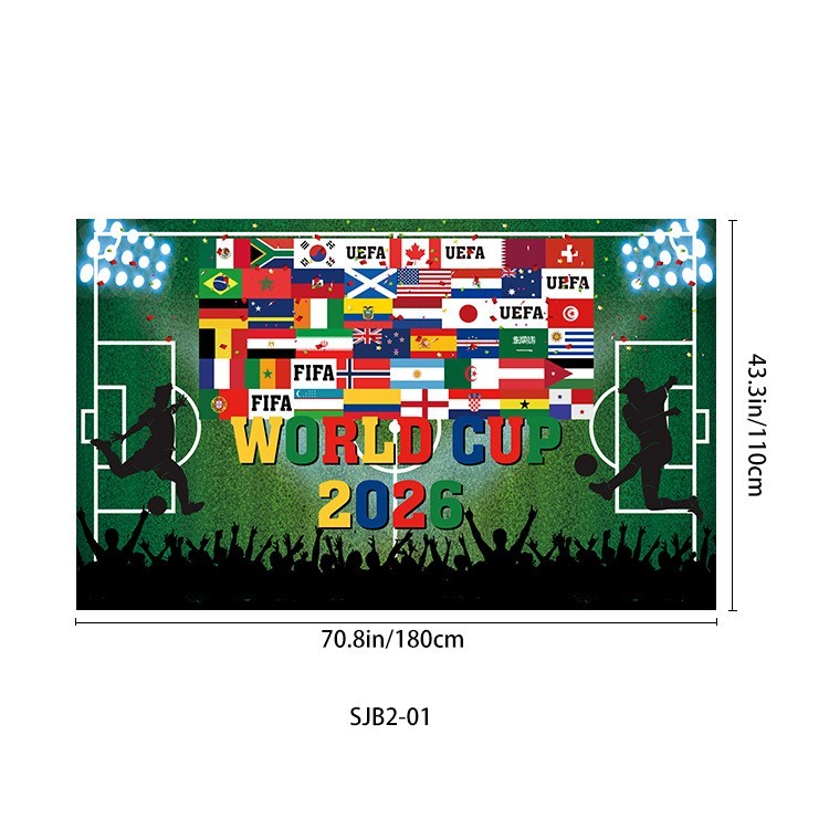 2026 WorldCup Photography Props Background Banner FootballMatch Party Decoration