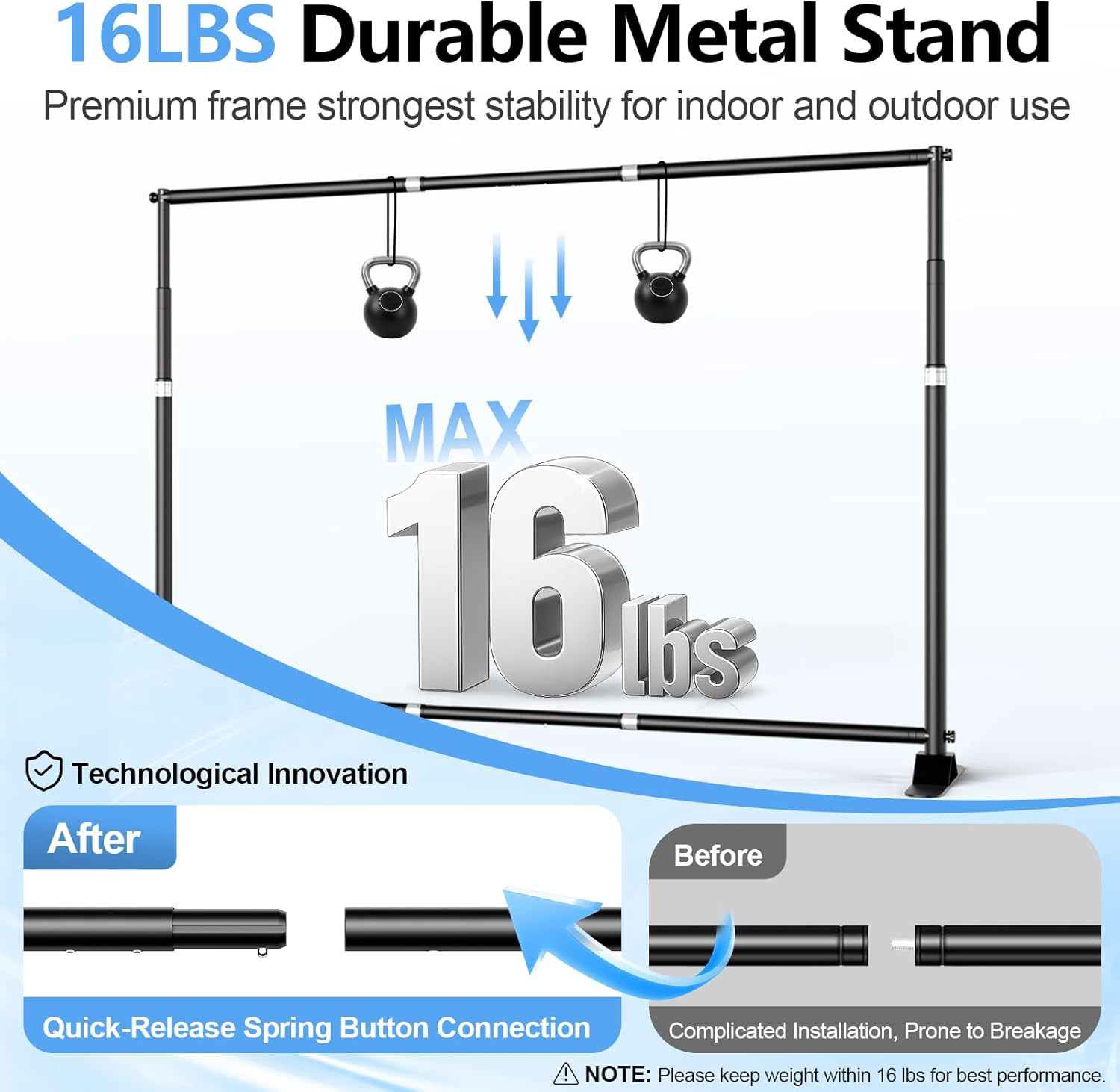 10 X 8FT Backdrop Banner Stand, Heavy Duty Adjustable Photo Background Support F