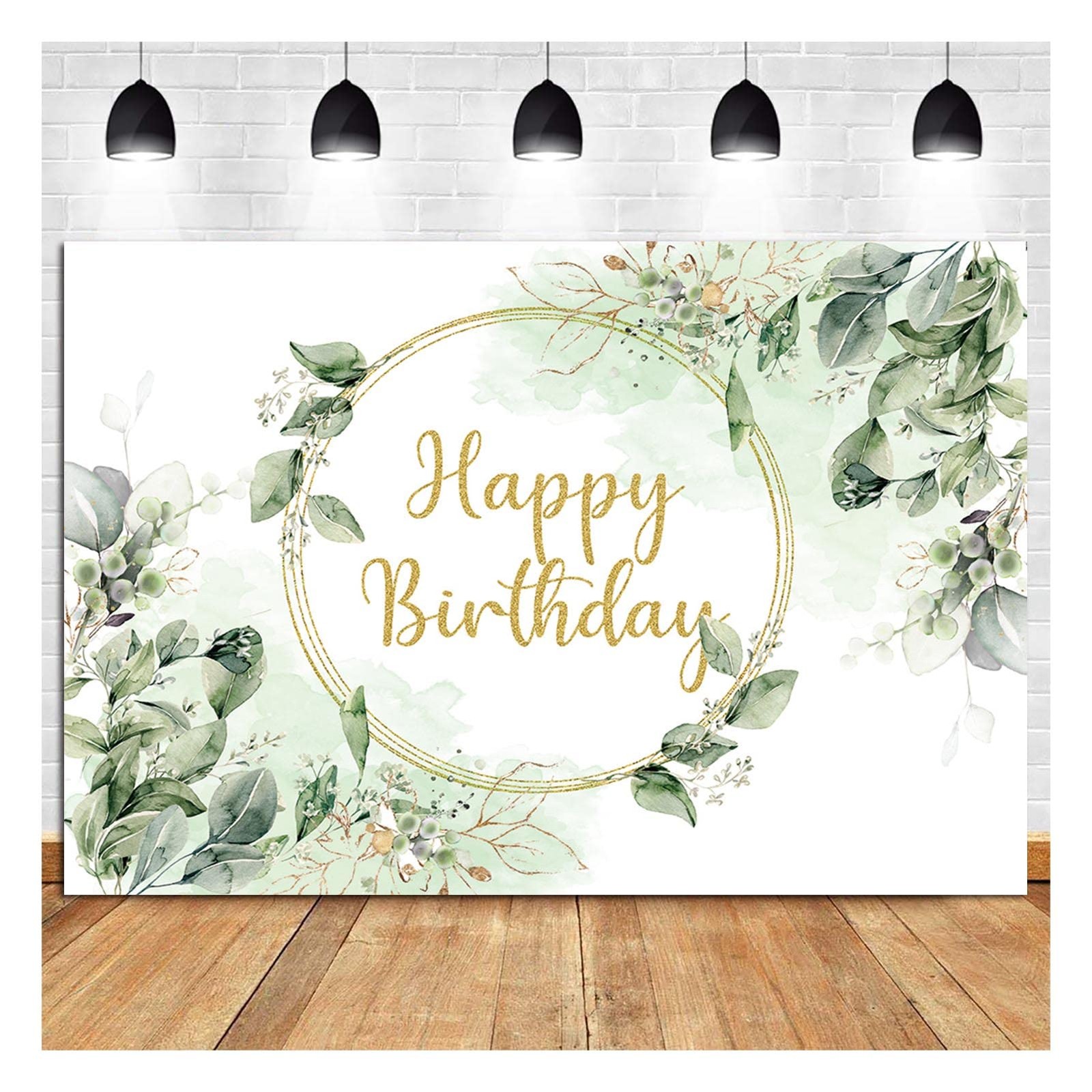 Greenery Succulent and Eucalyptus Leaves 72.83×43.3in(185x110cm),