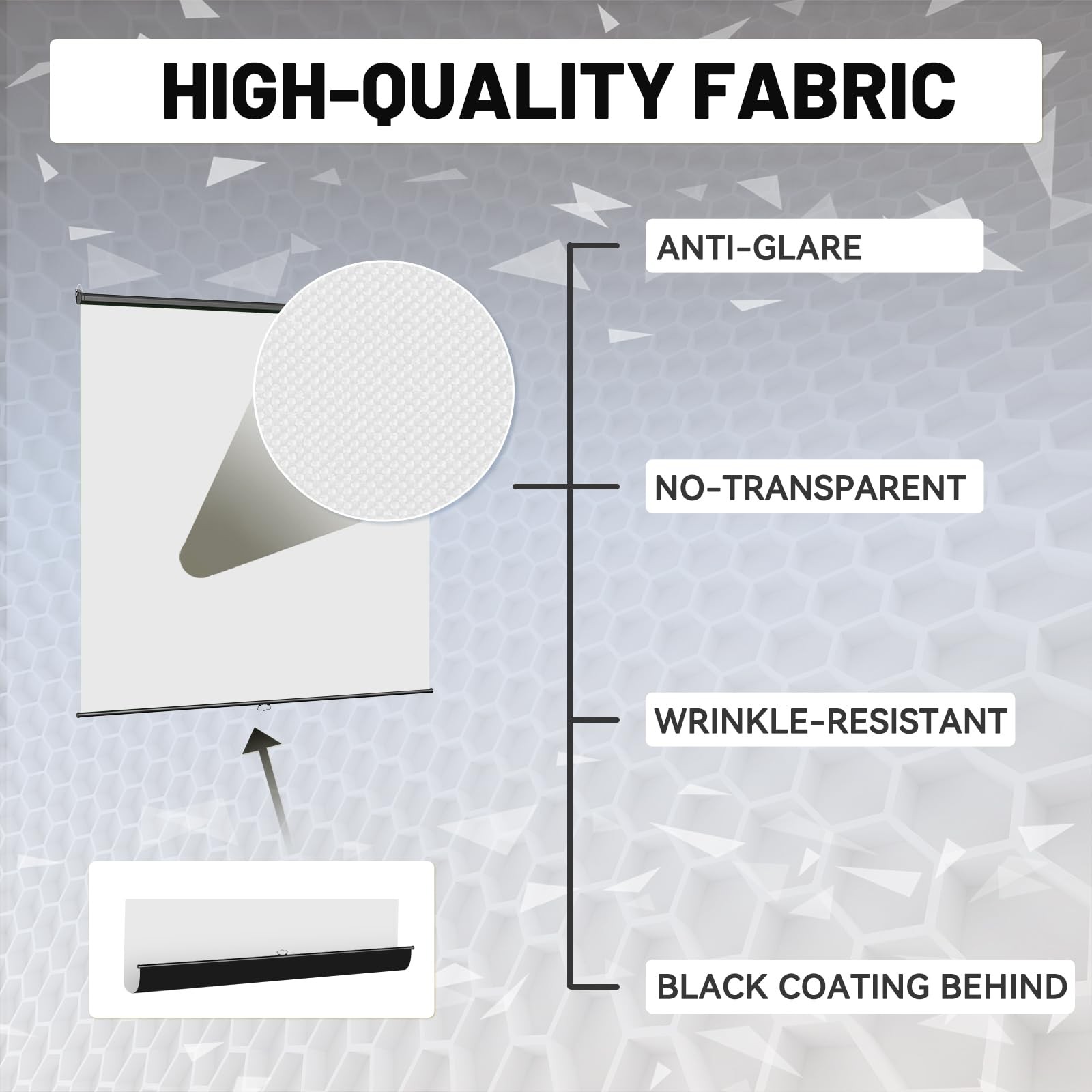 RAUBAY Retractable Pull Down White Screen Wider(78.7 x 86.6in),