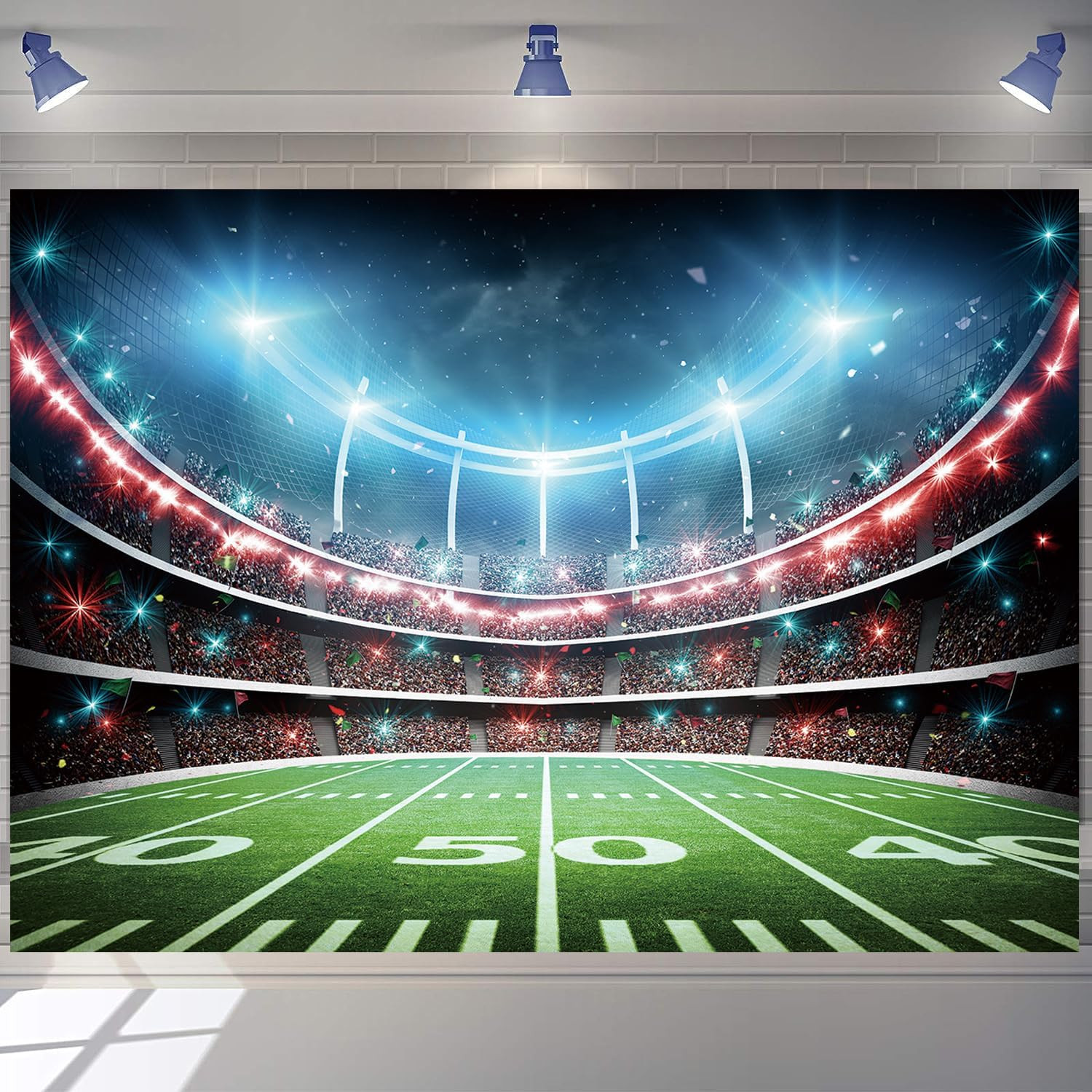 Football Field Backdrop Sports Stadium Auditorium Light Photography Background F
