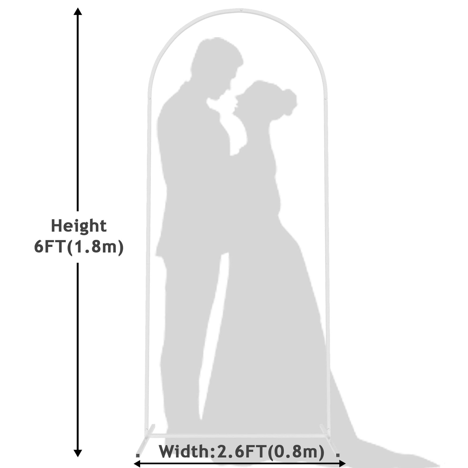 Wedding Arch Backdrop Stand, 6 FT Square White Metal Arch Backdrop Stand for …