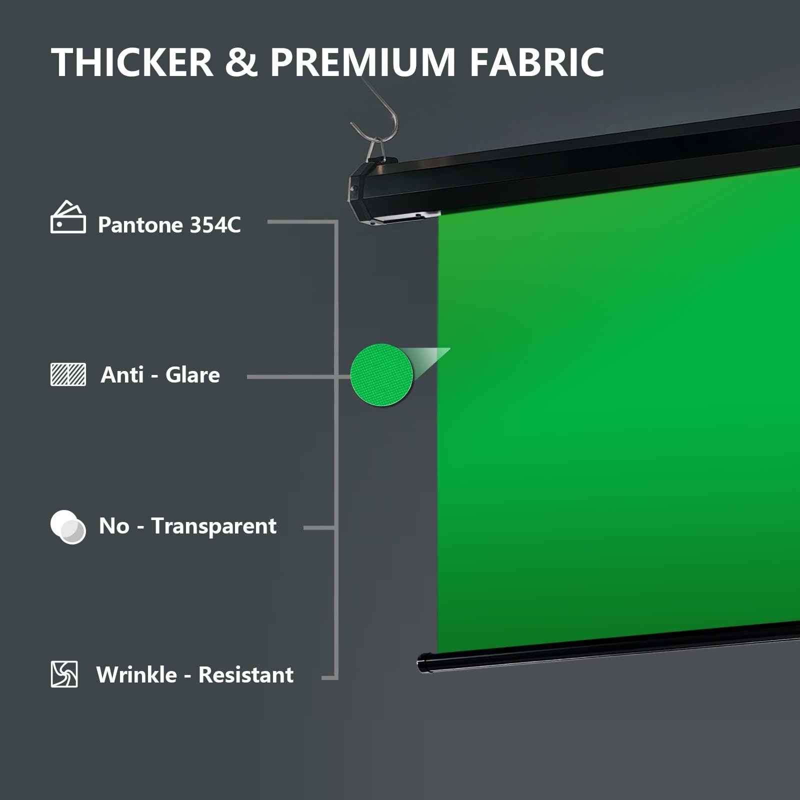 RAUBAY Motorized Pull Down Green Screen – Standard(59.8 x 86.6in),