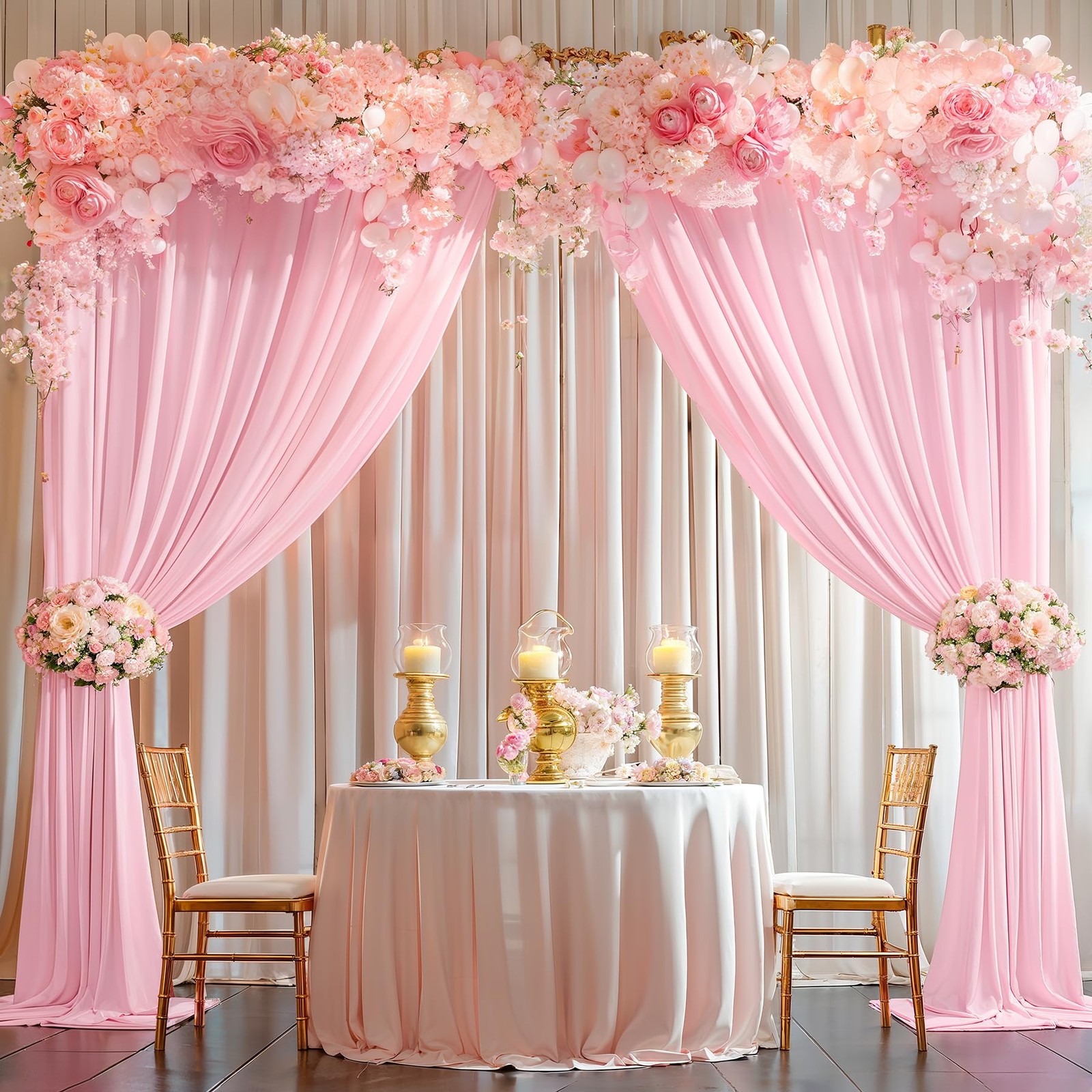 10x10ft Pink Wrinkle Free Polyester Photography Backdrop Curtain Panels Drapes