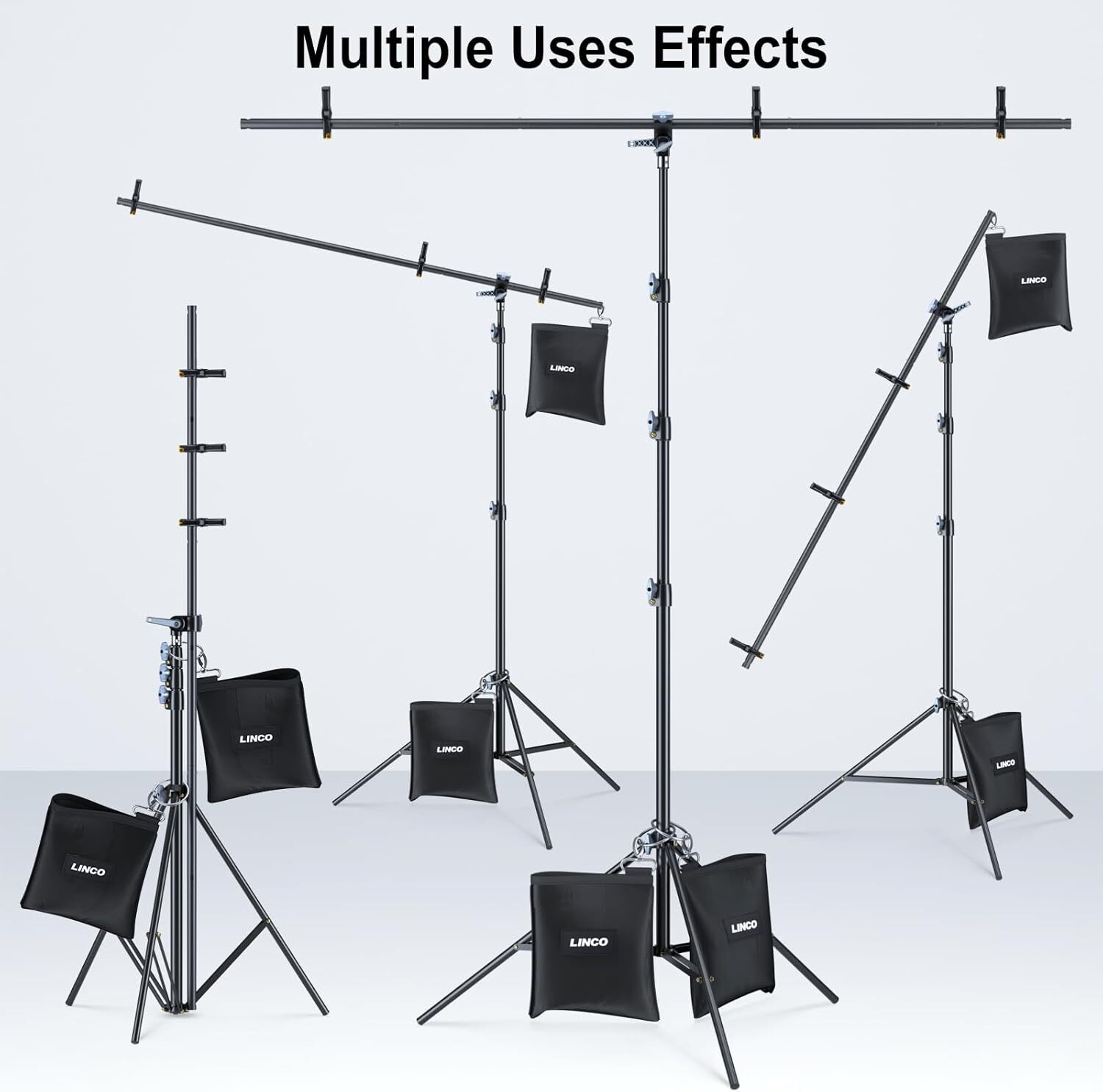 LINCO Photo T-Shape Backdrop Stand Background Backdrops Support Kit – 4198T
