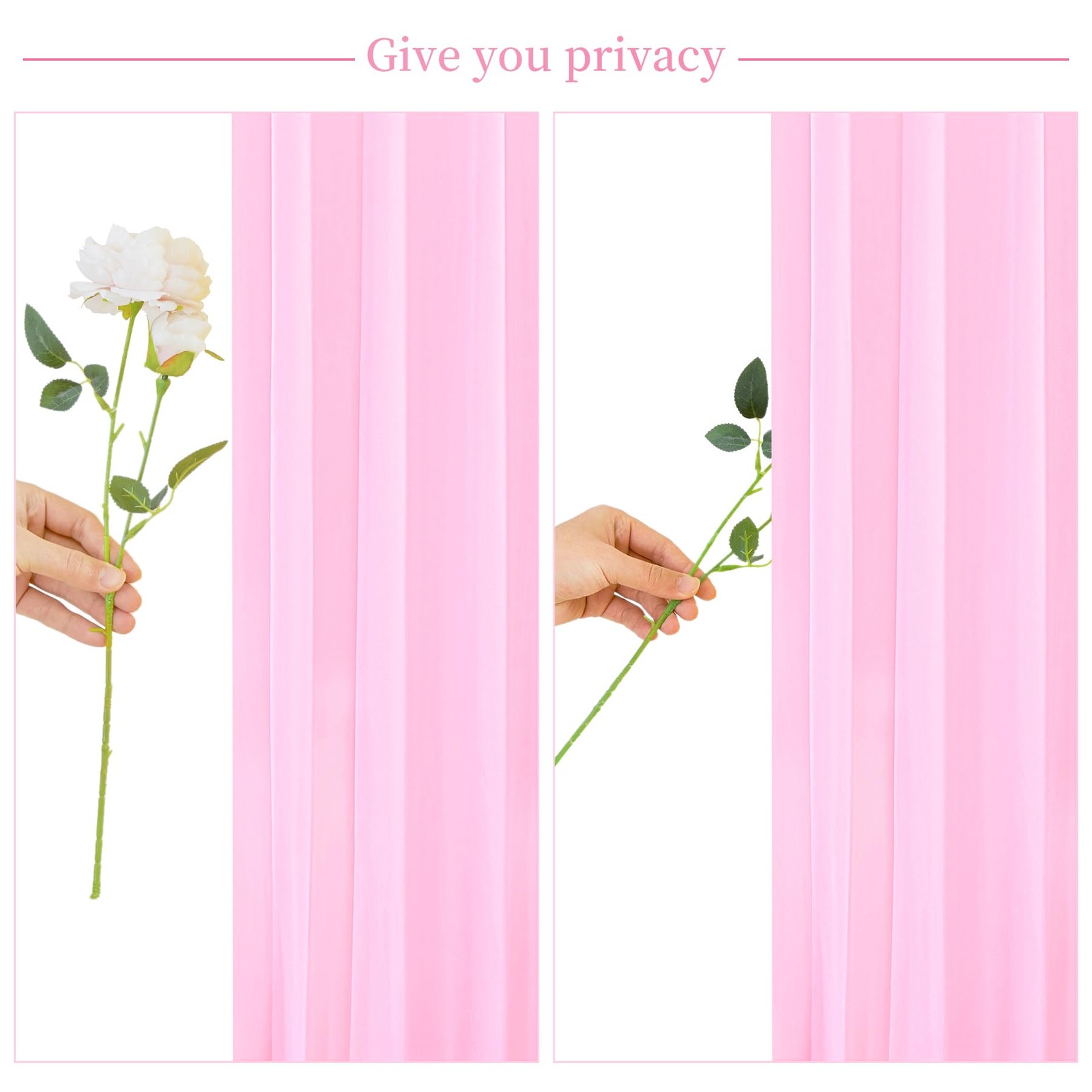 Wrinkle Free Pink Wedding Backdrop Curtains 20×10 Ft Fabric Photography Drapes