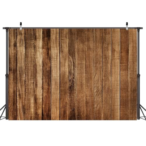 7×5 ft Wood Backdrop for Photography Rustic Brown Wooden Board 7×5 FT Vintage