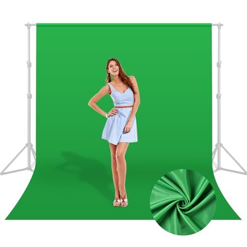 Green Backdrop 5 x 6.5ft Green Screen Photography Background Polyester