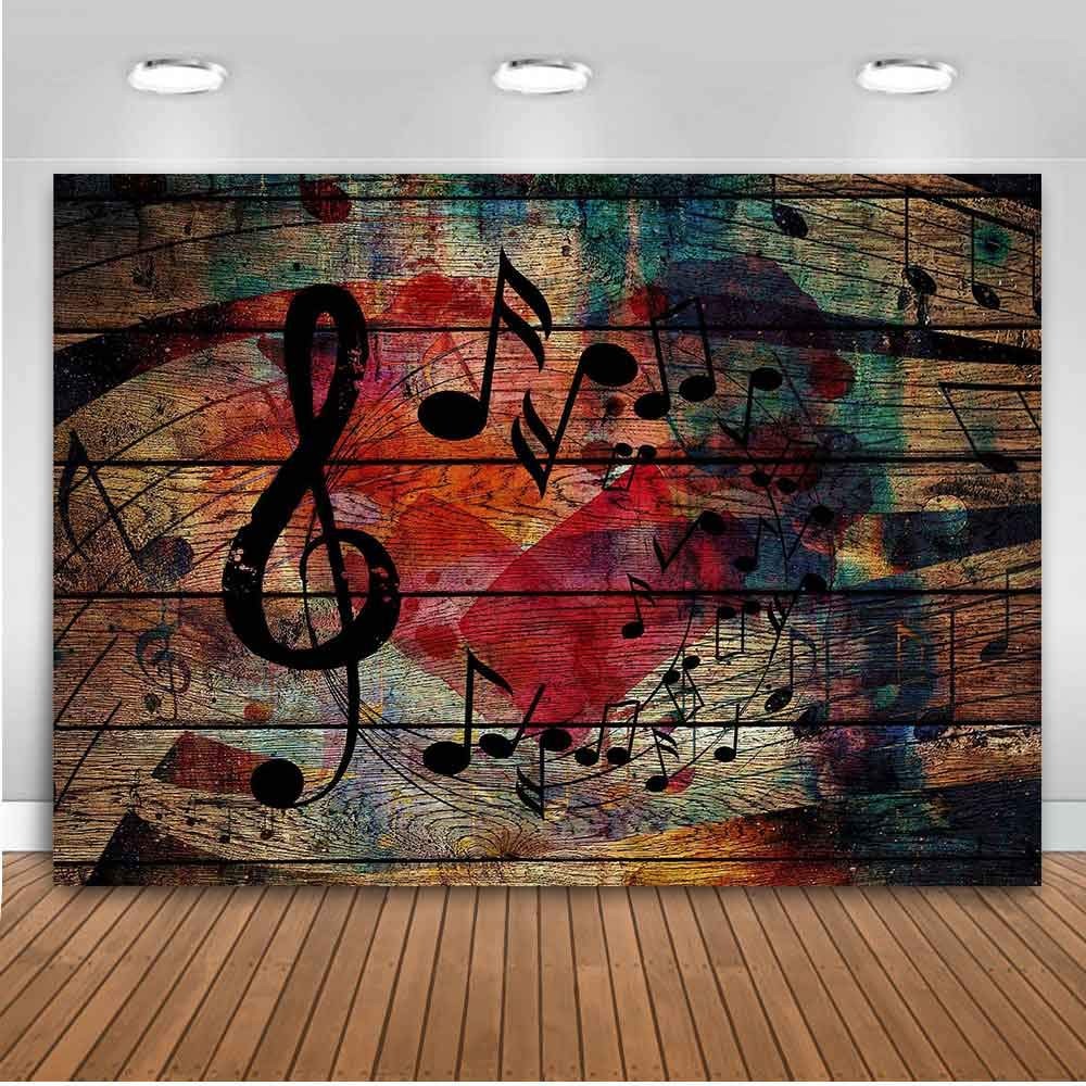 Music Notation Backdrop for Party Decorations 7x5ft,