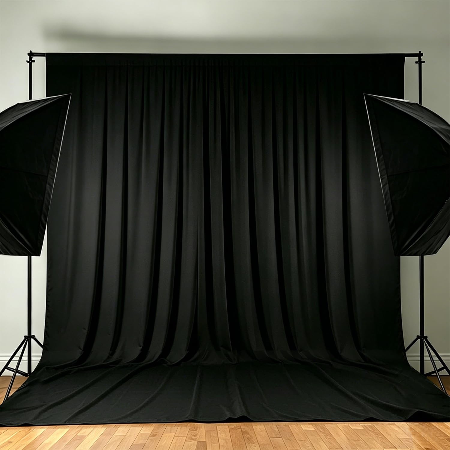 4 PCS 20×10 FT Black Backdrop Curtains Wrinkle Free Photo Draping Background