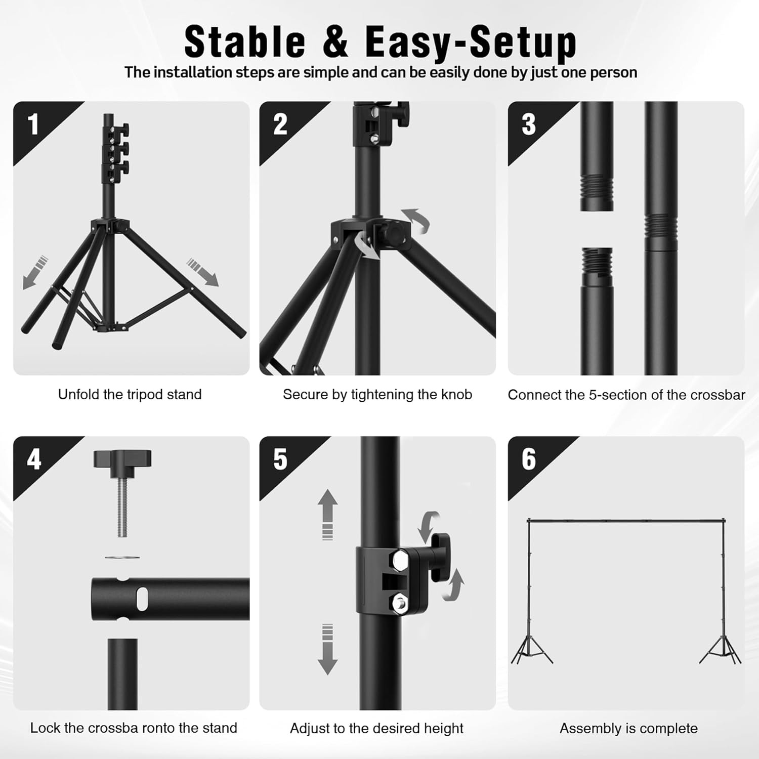 Telescopic Background Stand Backdrop Support Display With Sandbags Spring Clamps