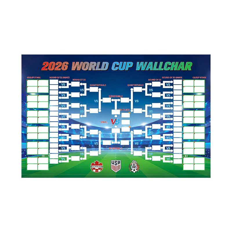 2026 US Canada Mexico World Cup Fan Cheering Match Schedule Map Background Cloth