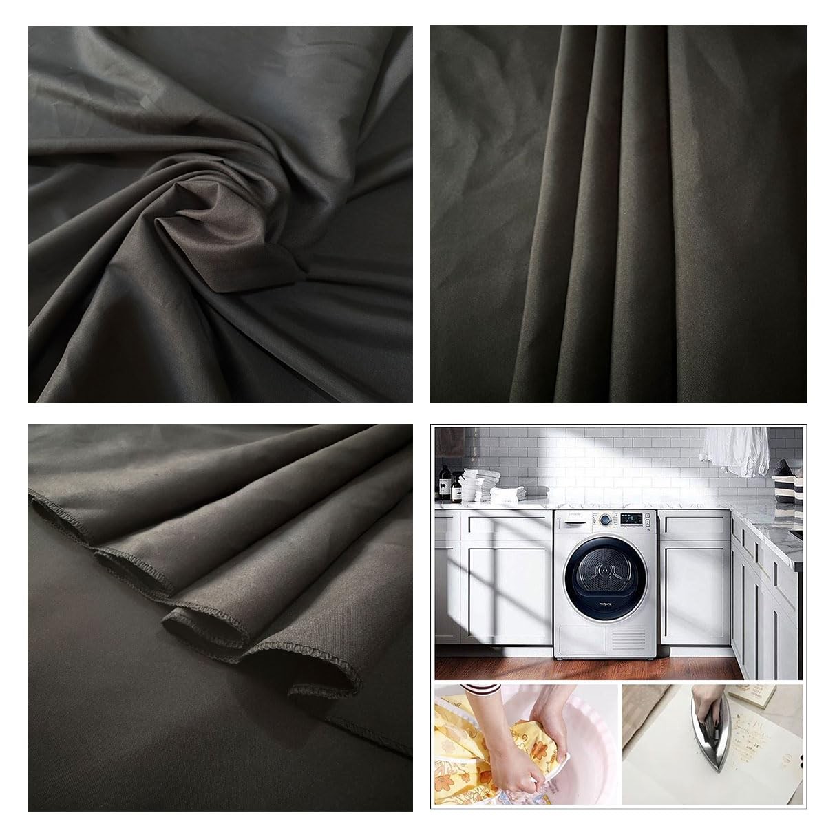HMTfoto Background Solid Black Backdrop Muslin Portrait 6x9ft,