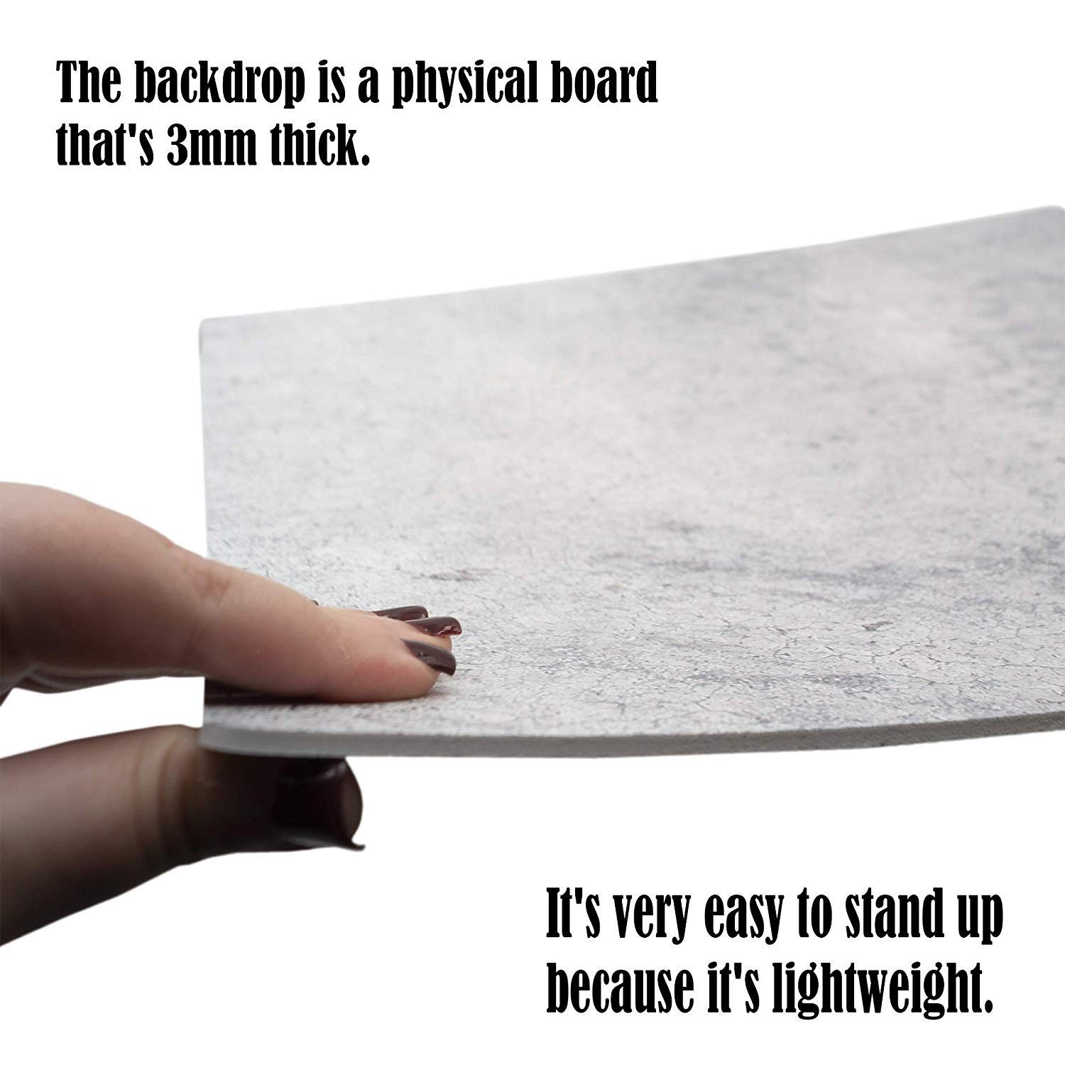 Gray Concrete Replicated Photography Backdrop 19.5×19.5 Inch Square 3 mm Thick