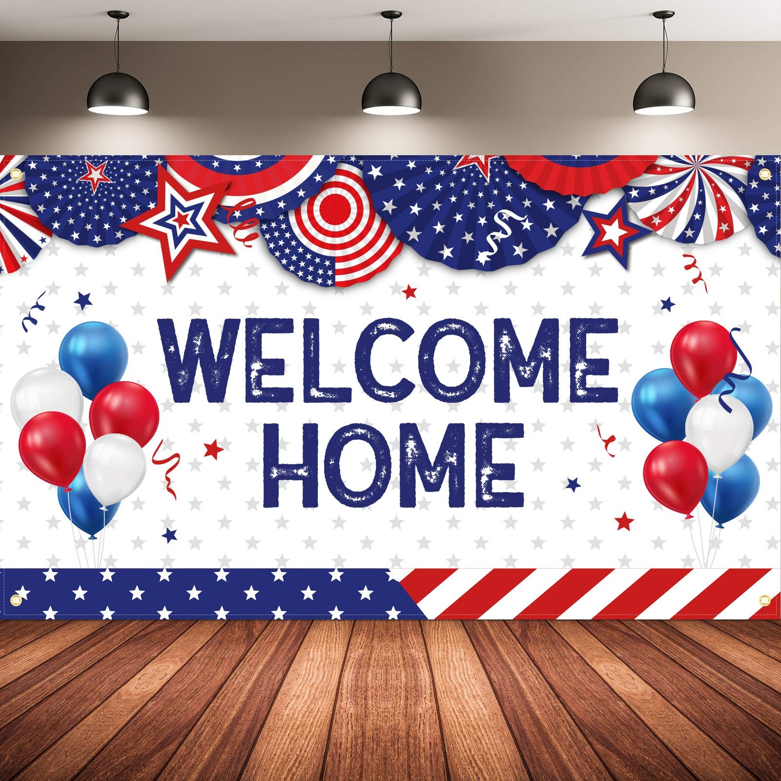 Large Welcome Home Banner Military Red White and Blue Welcome Home Decoration fo