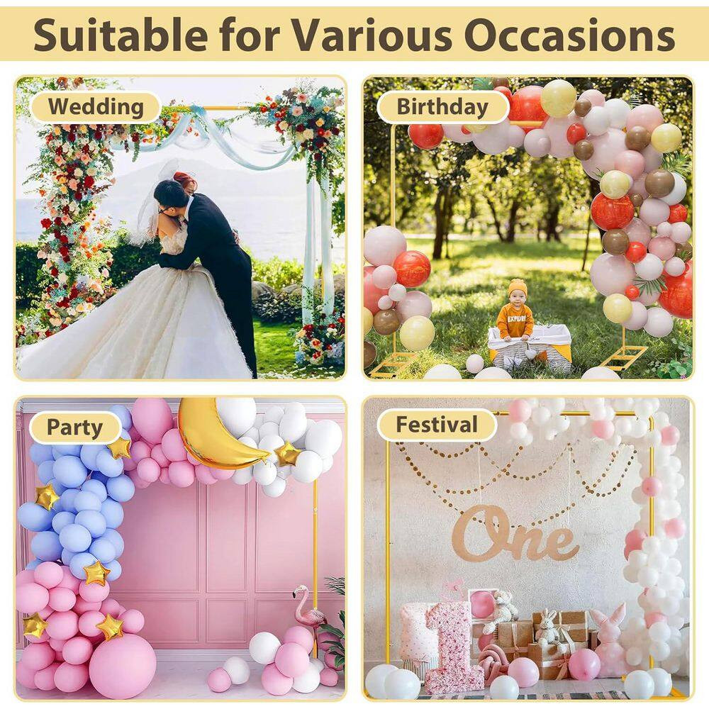 Square Metal Backdrop Stand 6.5 Ft. Adjustable Wedding Arch Rectangle Stand with
