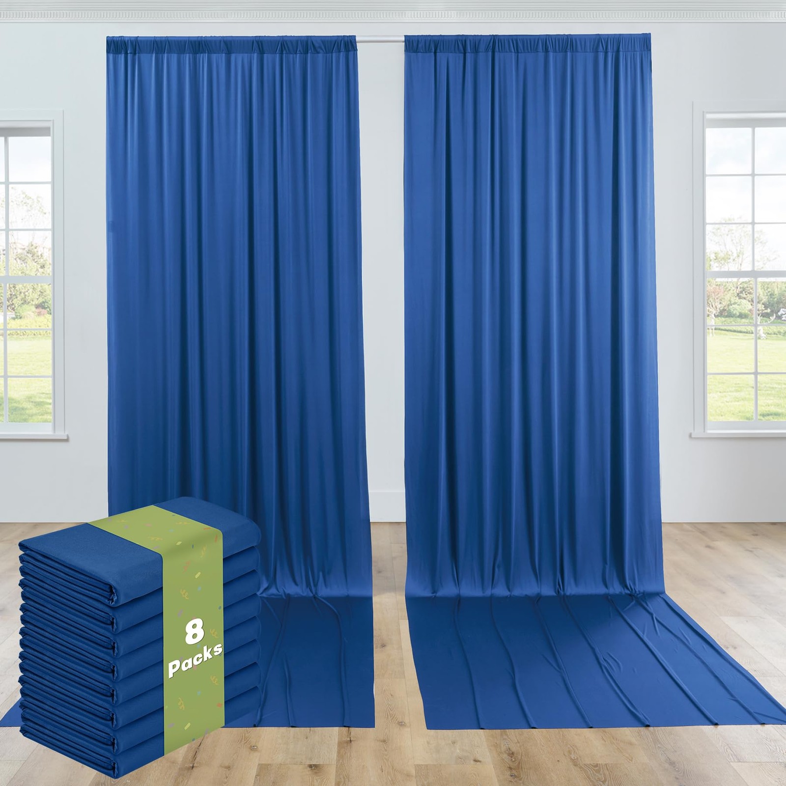 8 Panels 5x12ft Royal Blue Backdrop 5ft(W)x12ft(H)_8 Panels,