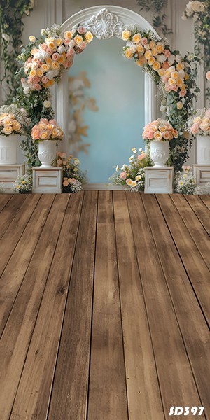 10’x20’CP Floral Arch Pillar Scenic Microfiber Fabric background backdrop SD397