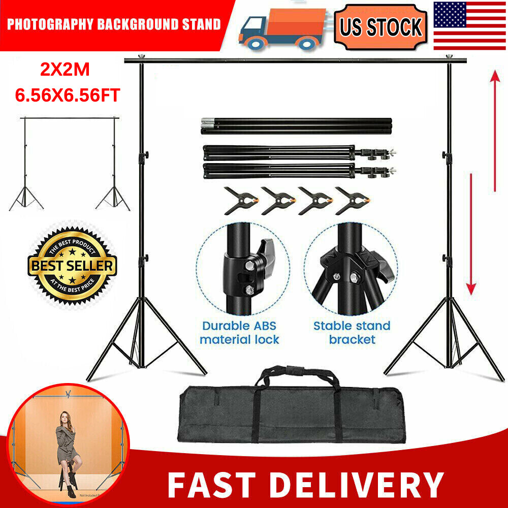 Backdrop Stand Background Stand Kit 6.5 x 6.5 ft for Party & Photo Studio + Case