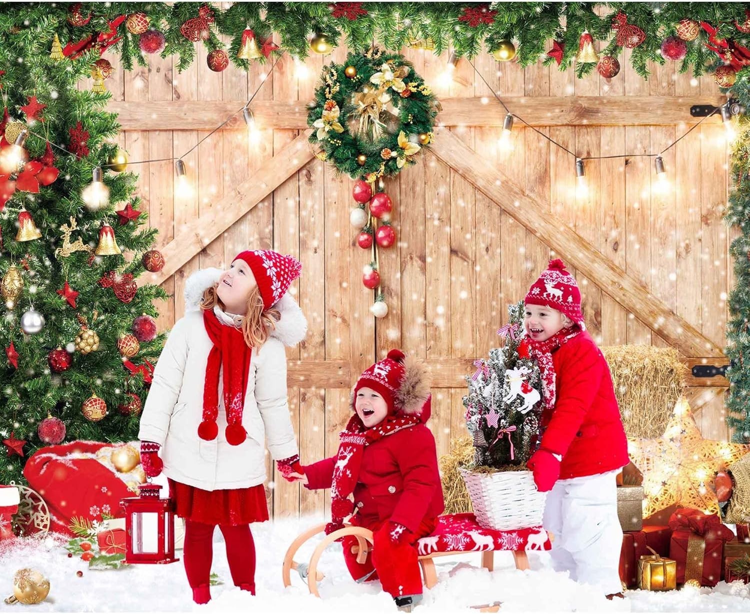 Vibrant 10ft x 8ft Christmas Backdrop – Perfect for Capturing Holiday Memories
