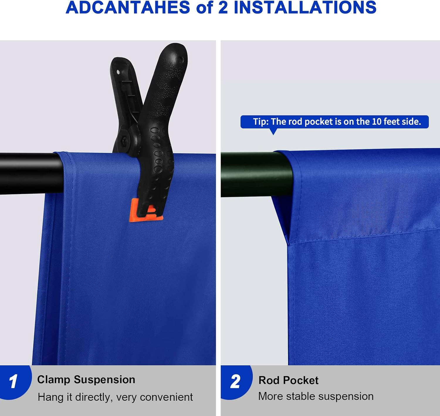Aimosen 10X7 FT Royal Blue Screen Backdrop for Photography, Chromakey Blue Photo